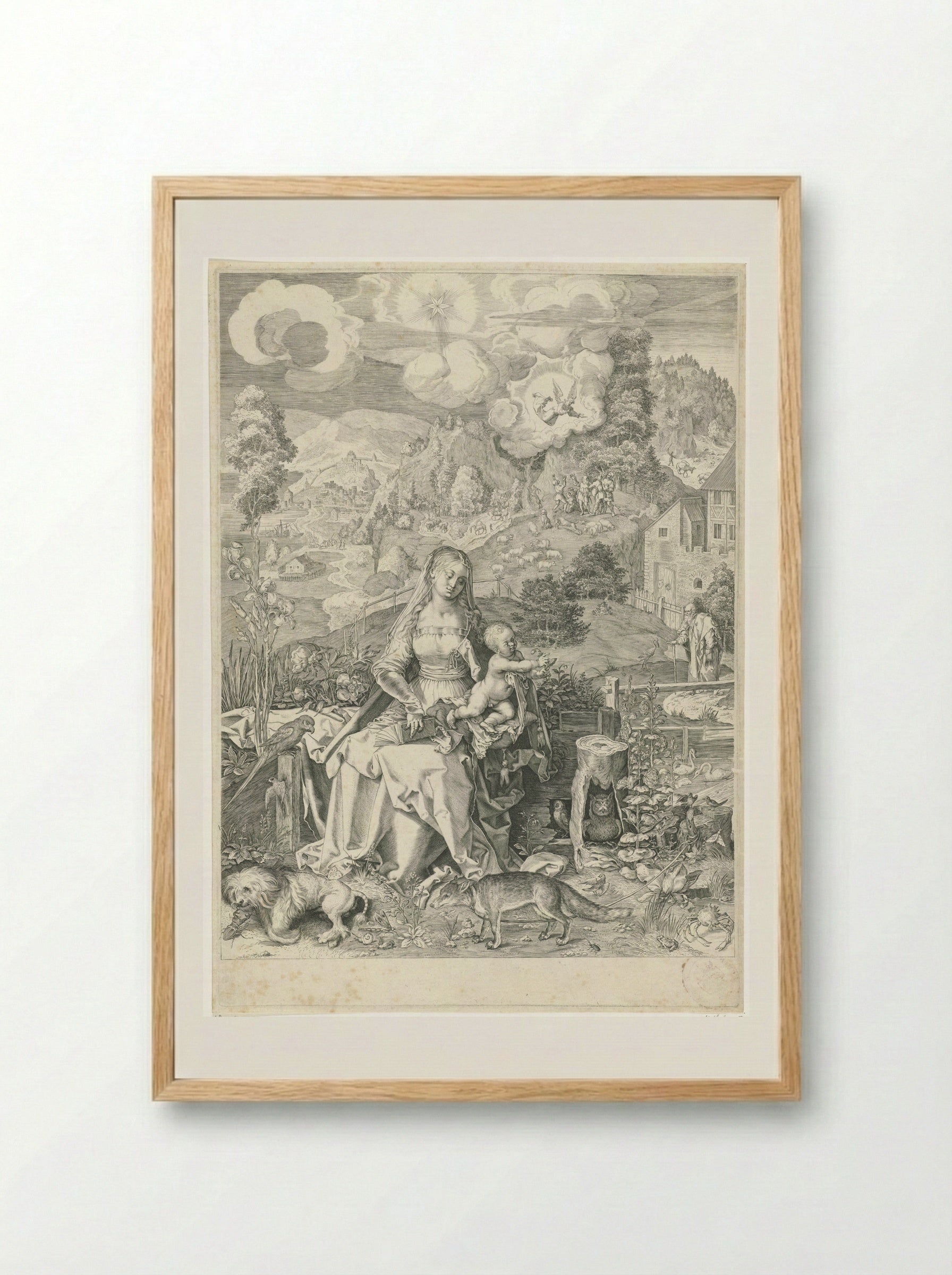 Virgin and Child in a Landscape - Aegidius Sadeler (II) - Framed Print Wood