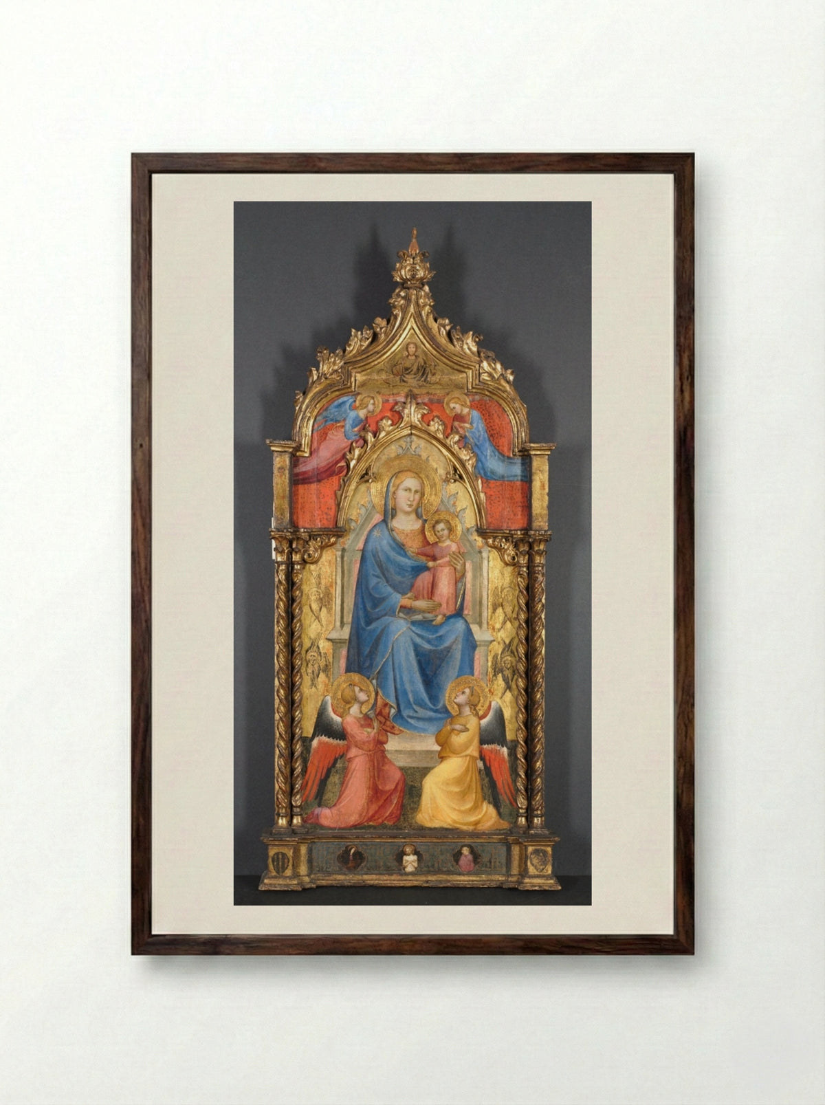 Virgin and Child with Angels - Spinello Aretino - Framed Print Dark Wood