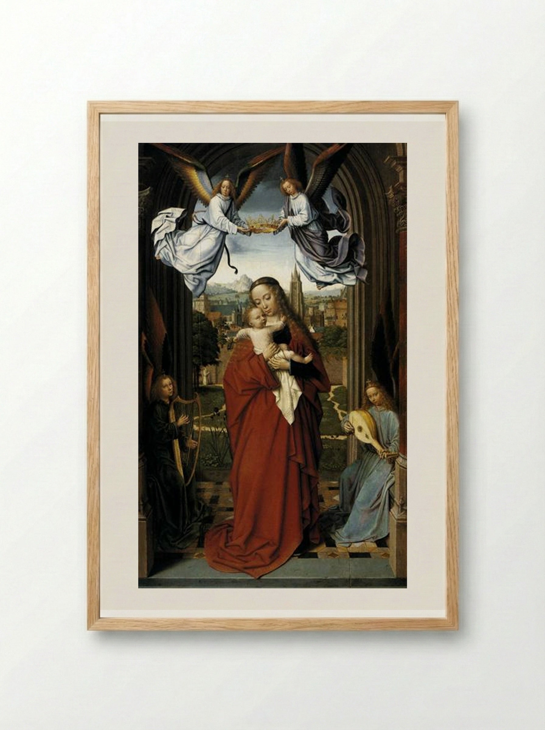 Virgin and Child with Angels - Gerard David - Framed Print Wood