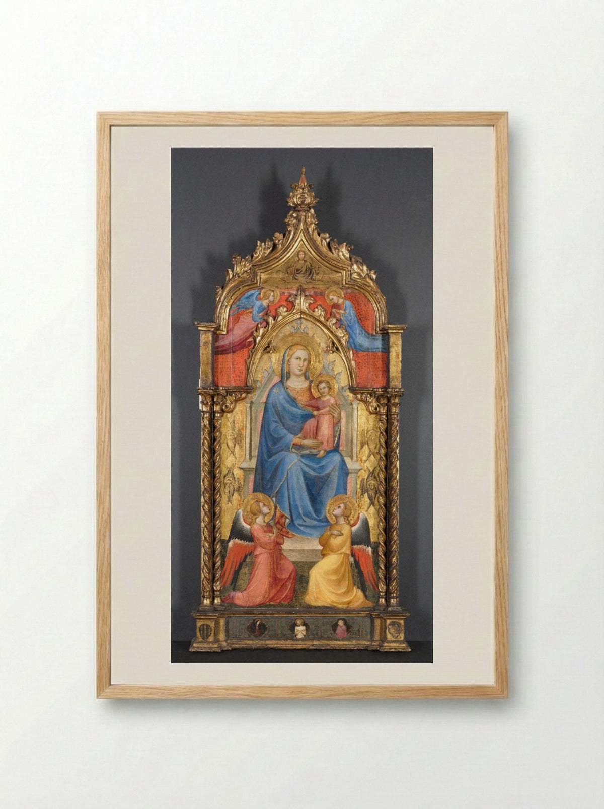 Virgin and Child with Angels - Spinello Aretino - Framed Print Wood