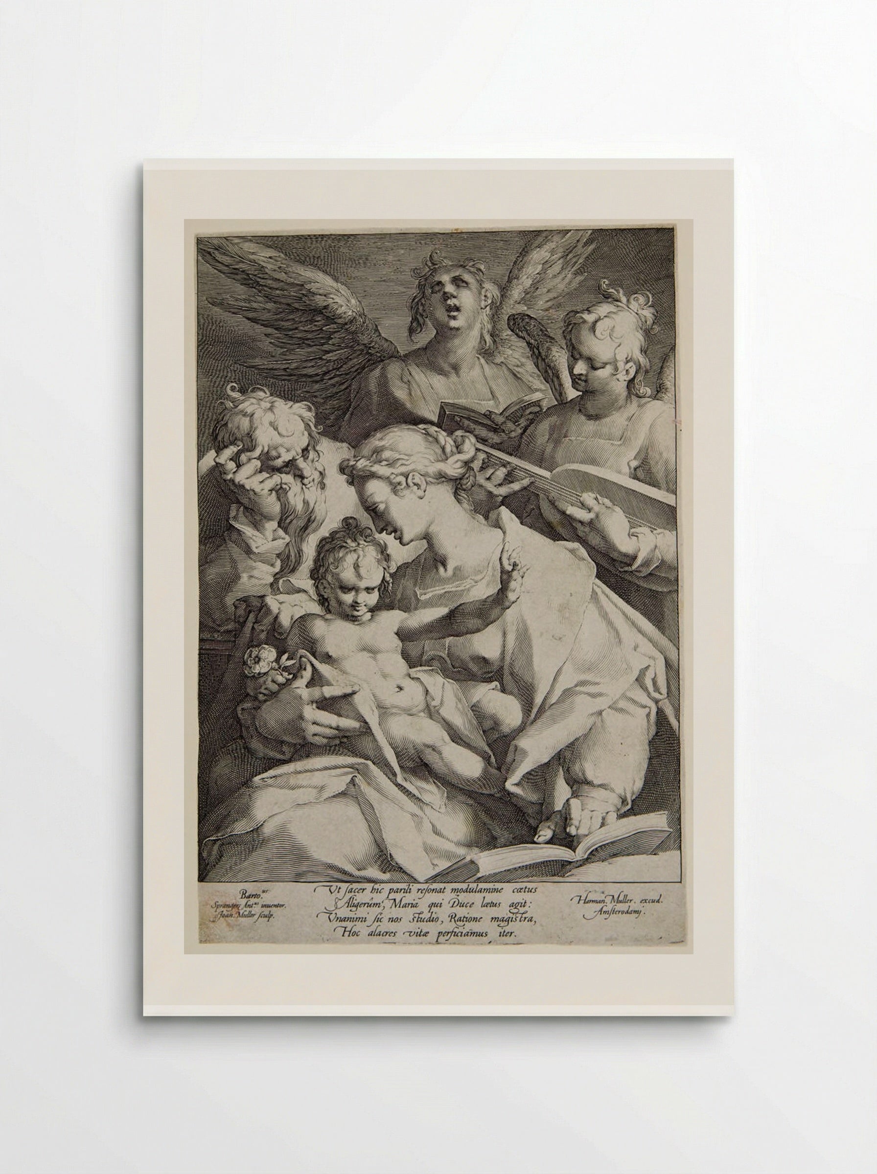 Virgin and Child with Joseph and Two Music-Making Angels - Jan Harmensz. Muller - Poster