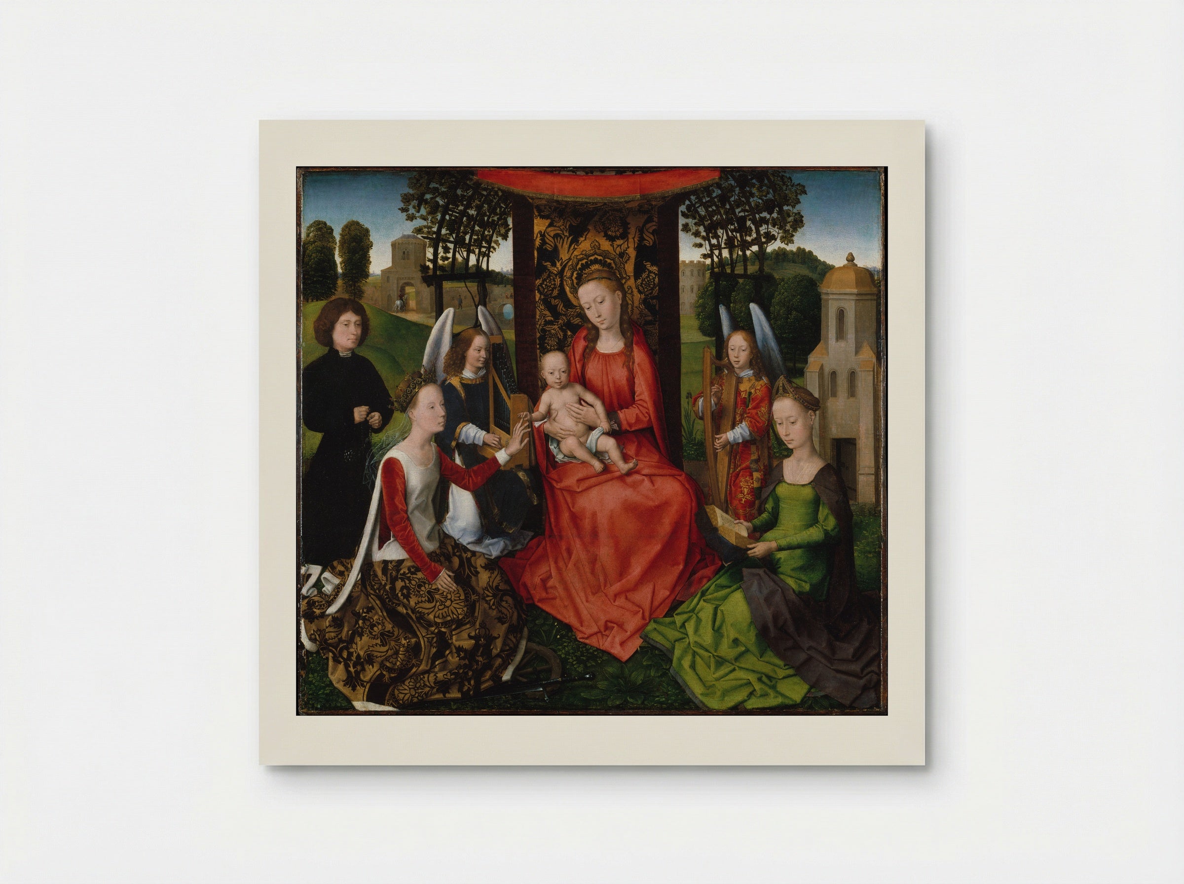 Virgin and Child with Saints Catherine of Alexandria and Barbara - Hans Memling - Poster