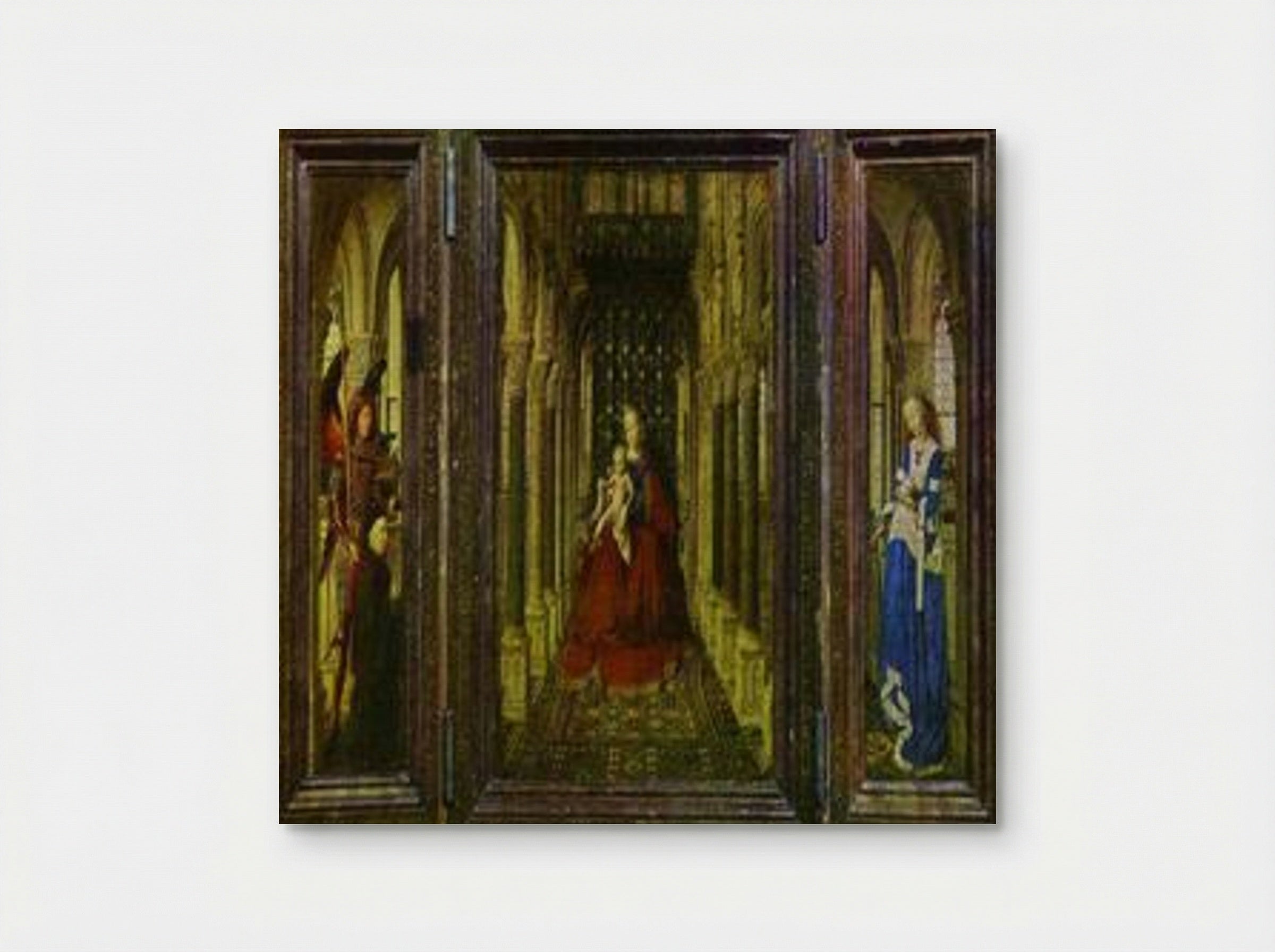 Virgin and Child with St. Michael, St. Catherine and a Donor - Jan van Eyck - Poster