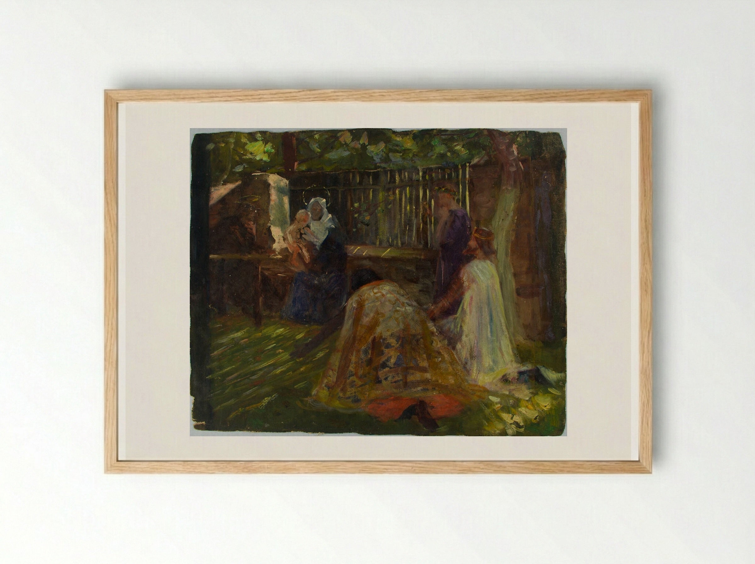 Virgin and Child with the Magi - William Valentine Schevill - Framed Print Wood
