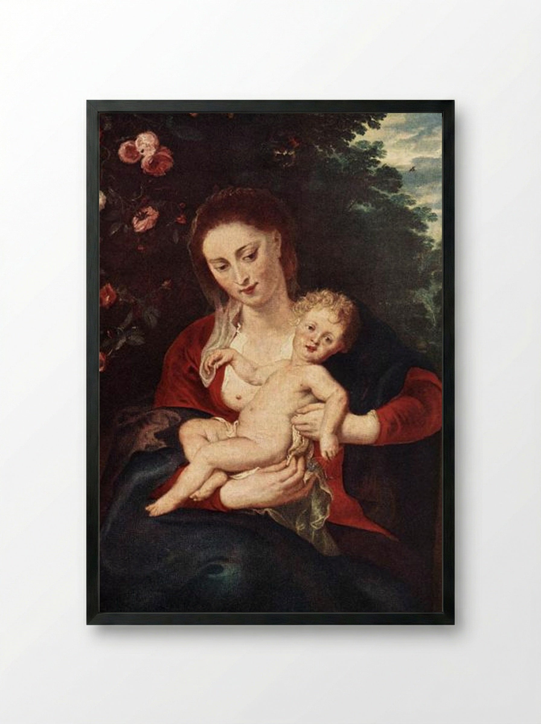 Virgin and Child - Peter Paul Rubens - Framed Print Black