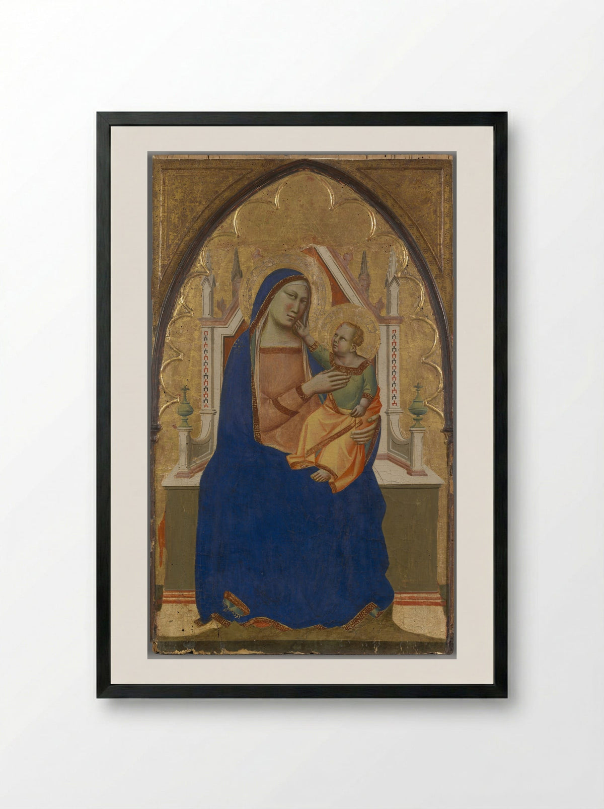 Virgin and Child - Taddeo Gaddi - Framed Print Black