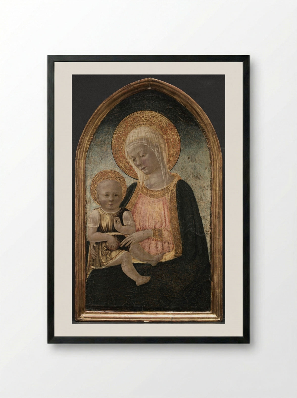 Virgin and Child - Neri di Bicci - Framed Print Black