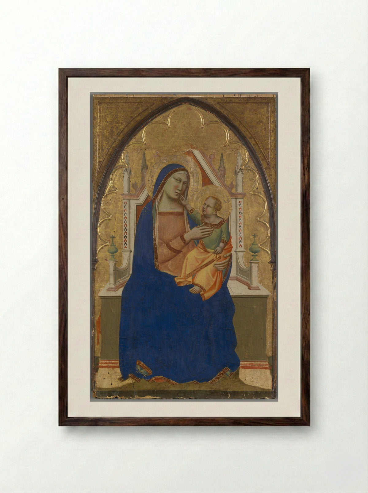 Virgin and Child - Taddeo Gaddi - Framed Print Dark Wood