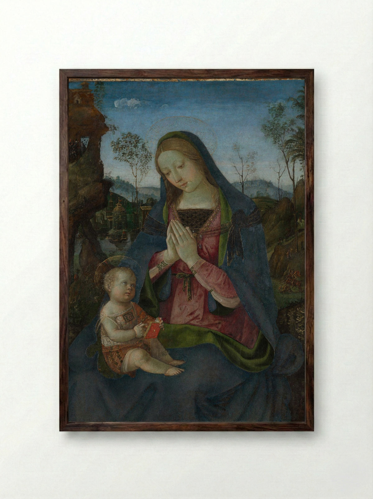 Virgin and Child - Pintoricchio - Framed Print Dark Wood