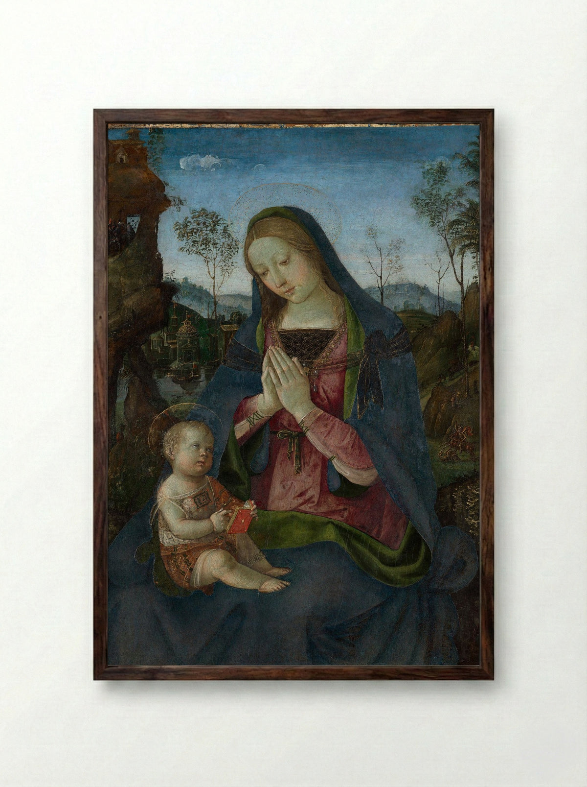 Virgin and Child - Pintoricchio - Framed Print Dark Wood
