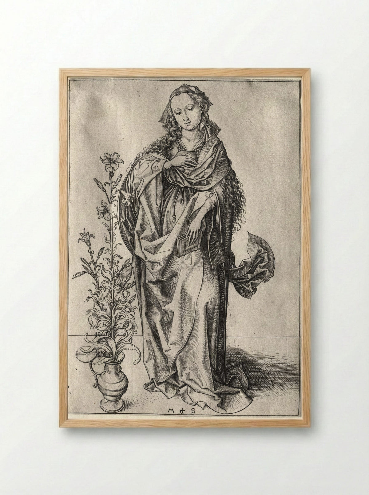 Virgin of the Annunciation - Martin Schongauer - Framed Print Wood
