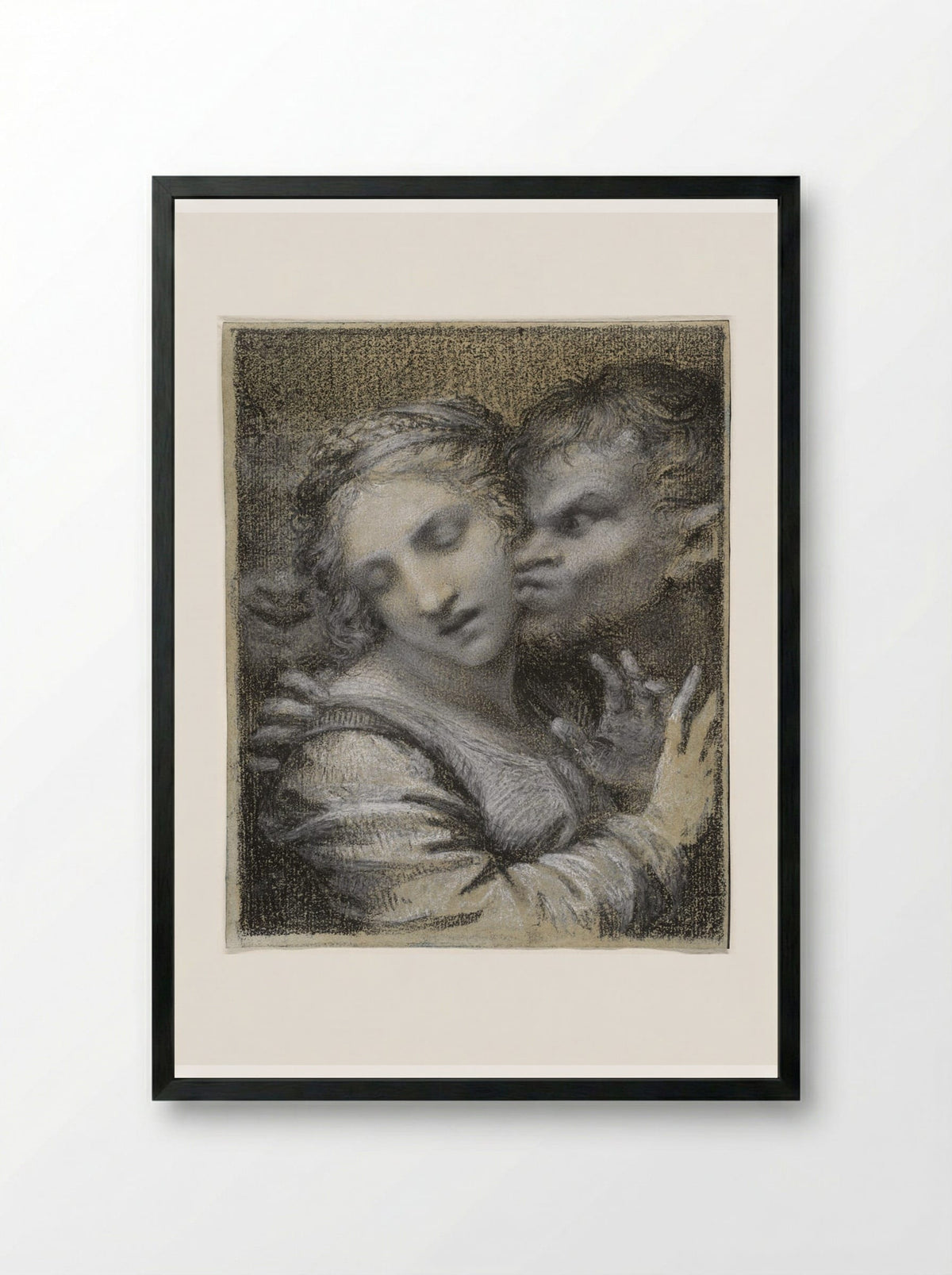 Virtue Attacked by Vice - Pierre-Paul Prud'hon - Framed Print Black