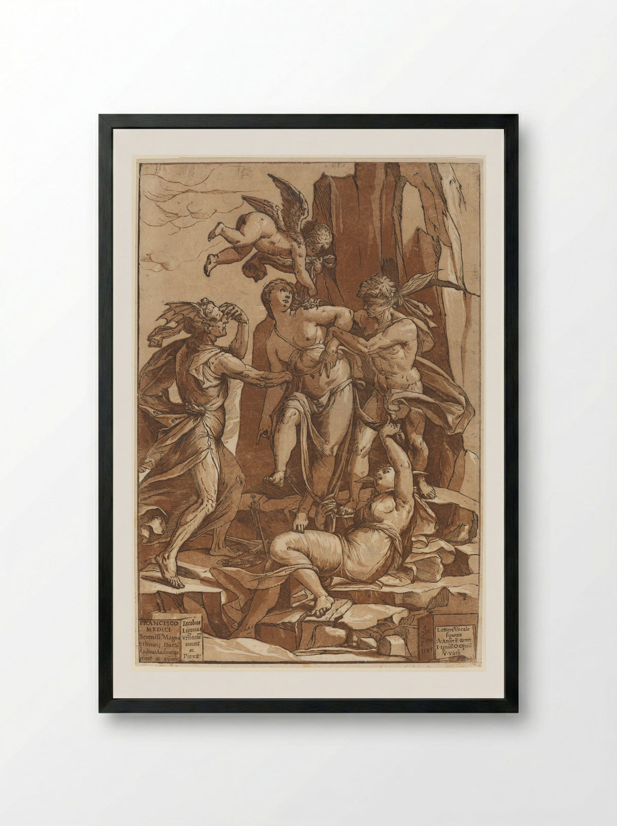 Virtue - Andrea Andreani - Framed Print Black