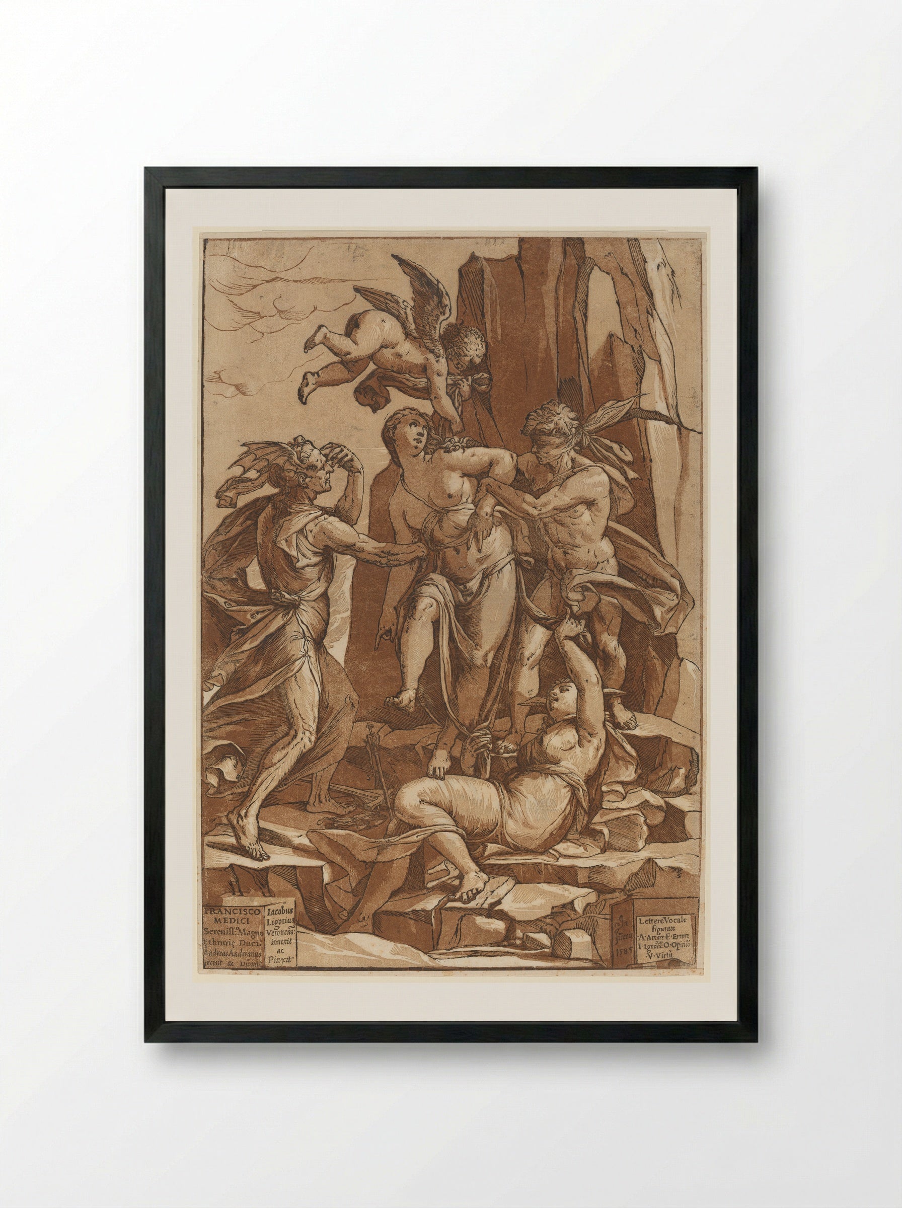 Virtue - Andrea Andreani - Framed Print Black
