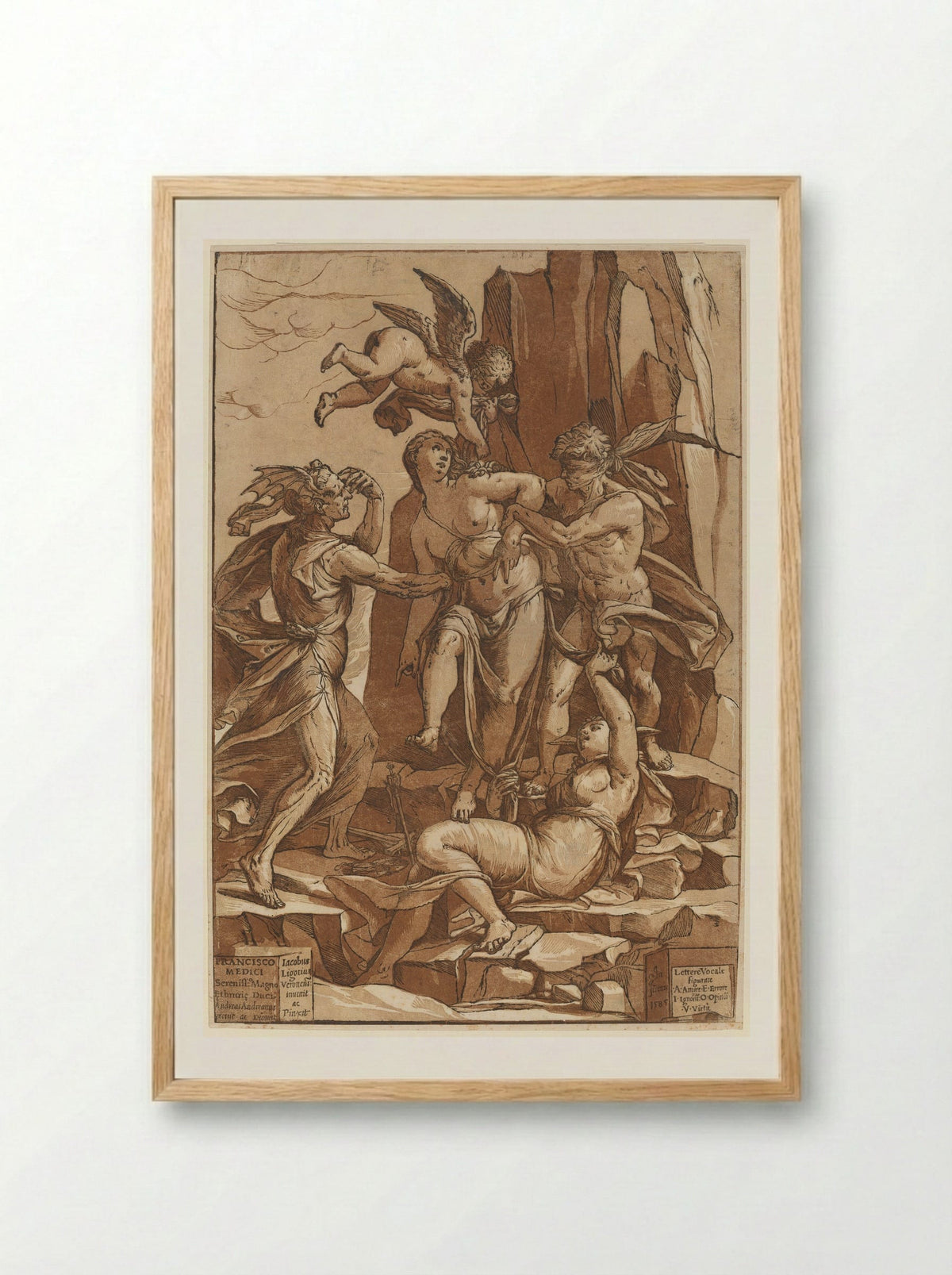 Virtue - Andrea Andreani - Framed Print Wood