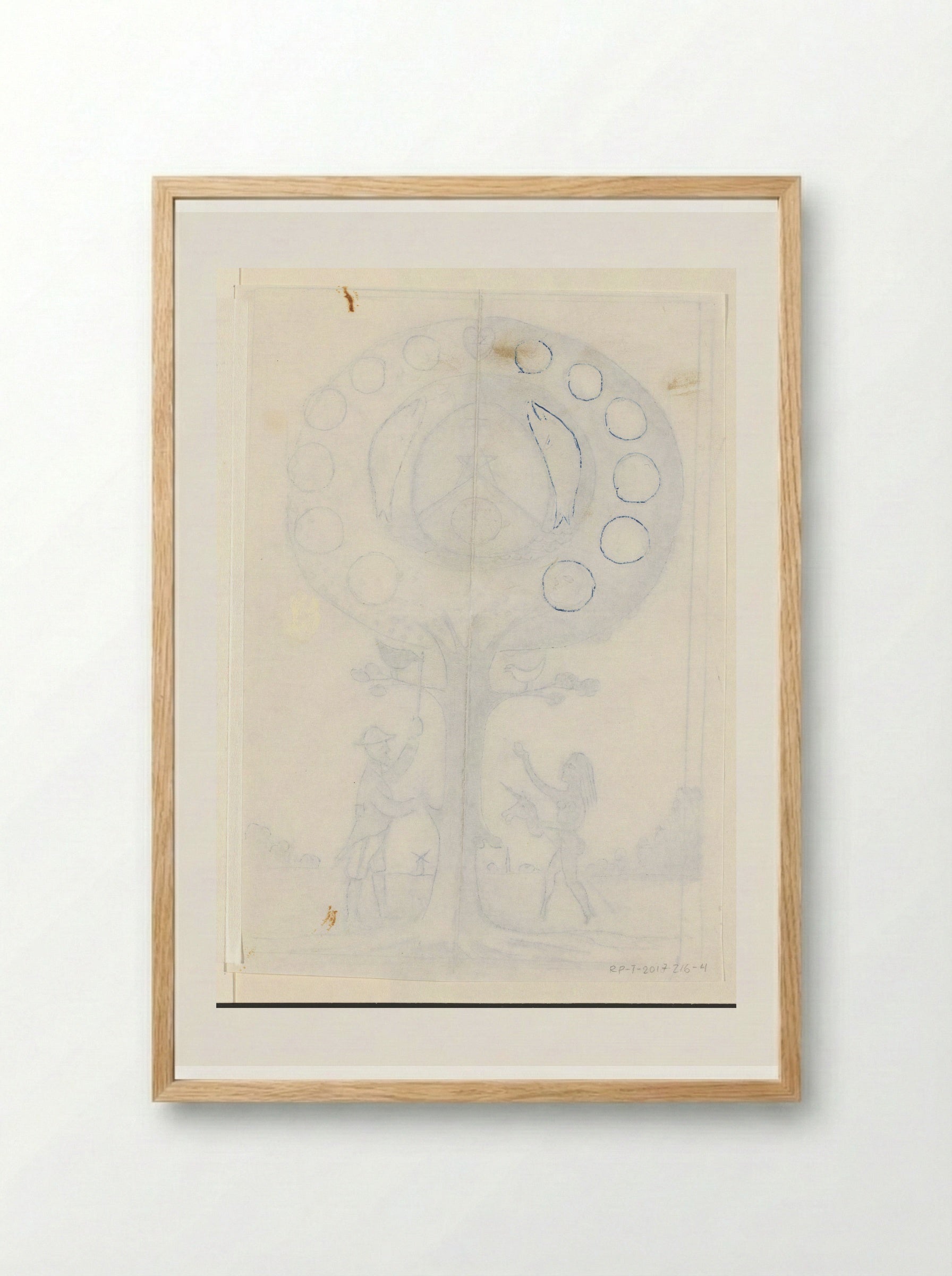 Vis met zes cirkels - Willem Westbroek - Framed Print Wood
