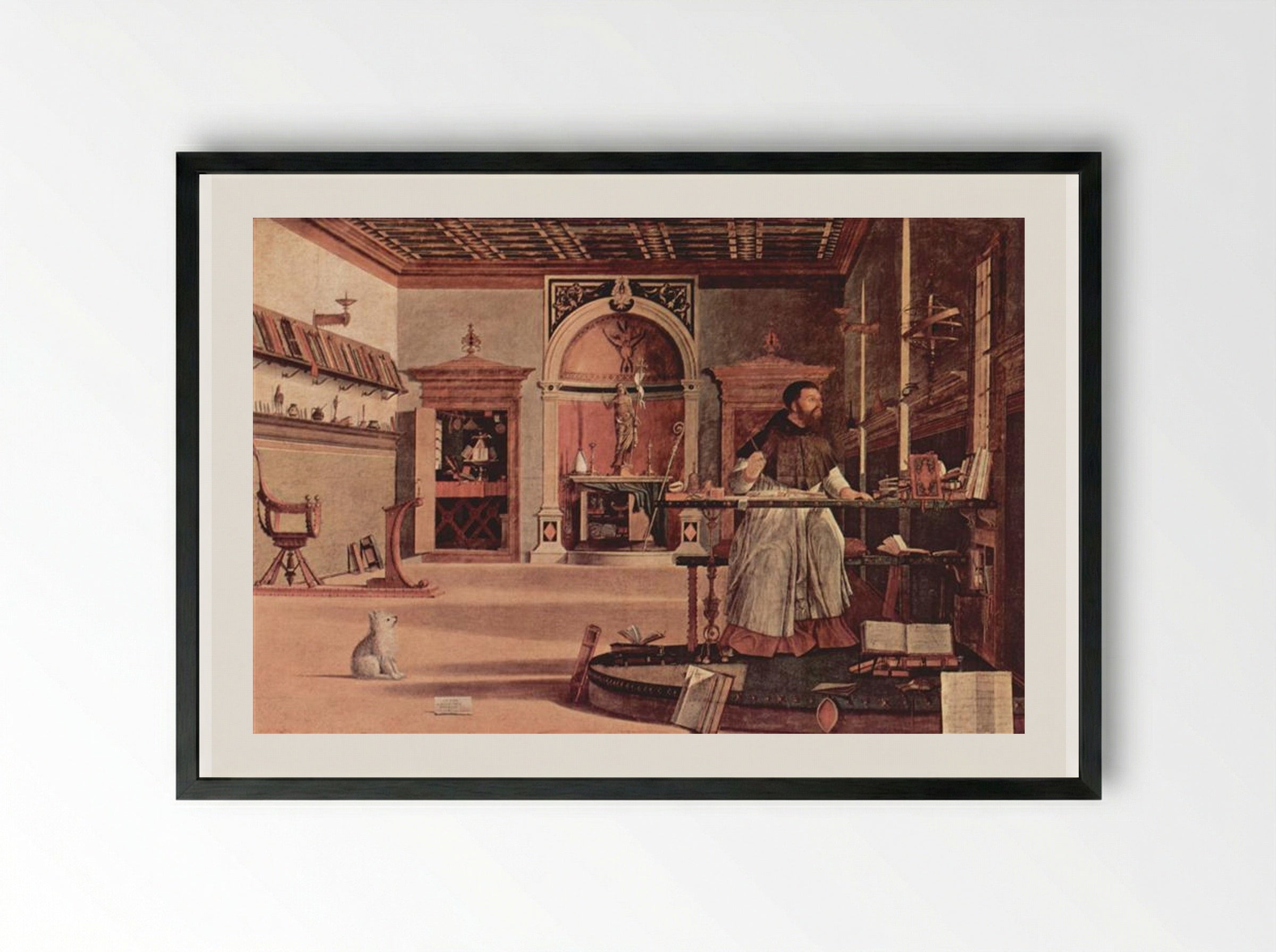 Vision of St. Augustine - Vittore Carpaccio - Framed Print Black