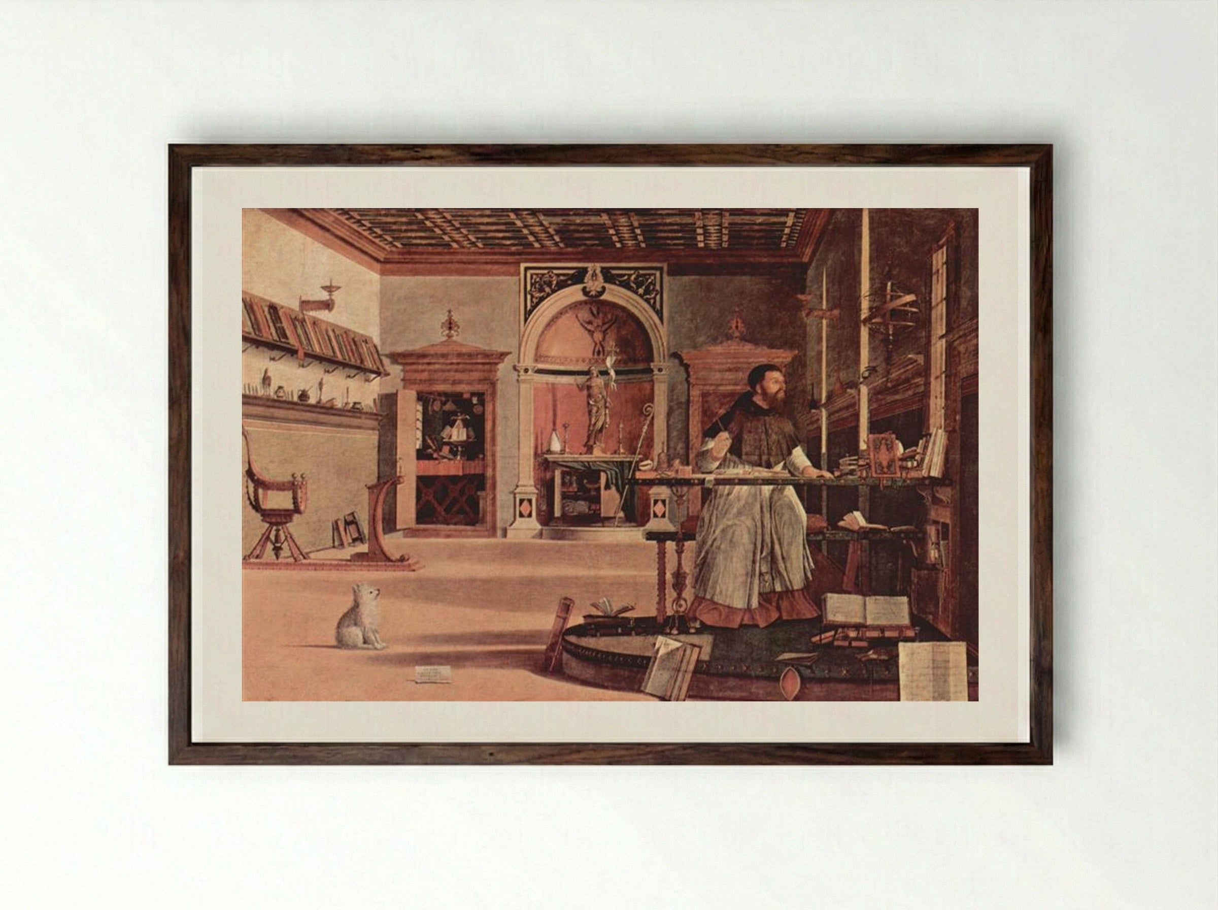 Vision of St. Augustine - Vittore Carpaccio - Framed Print Dark Wood