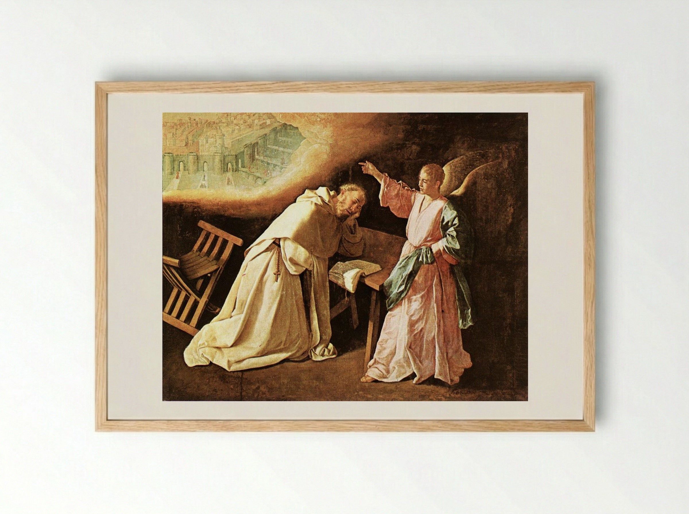 Vision of St. Peter Nolasco - Francisco de Zurbarán - Framed Print Wood