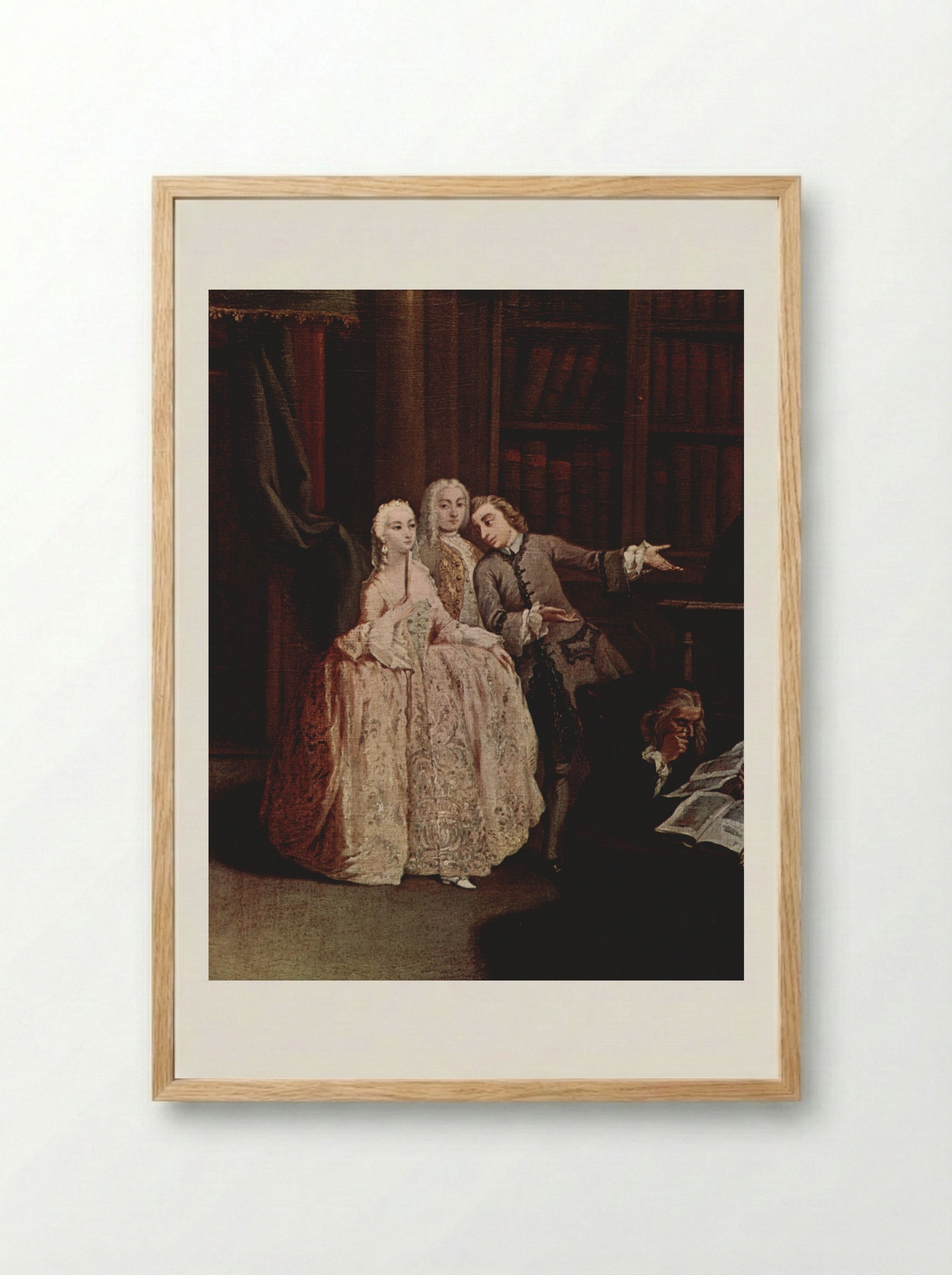 Visit to a Library - Pietro Longhi - Framed Print Wood