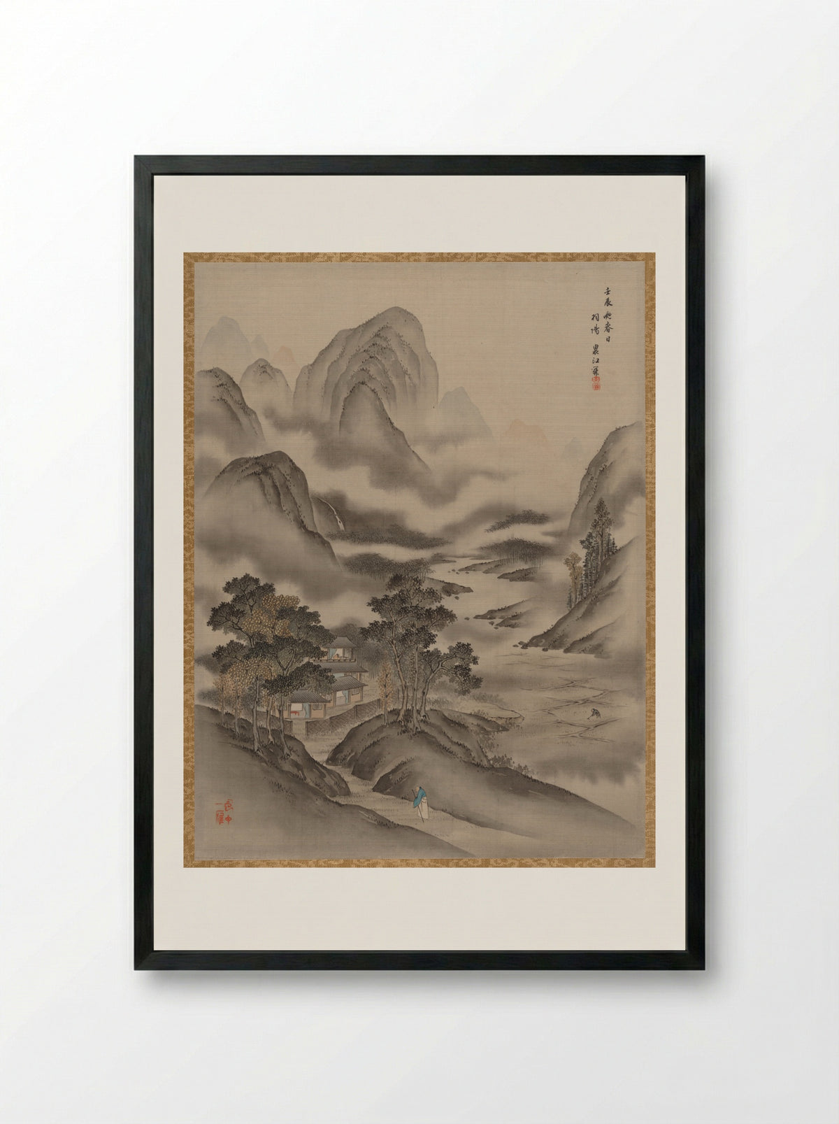 Visiting a Friend - Seki Shūkō - Framed Print Black