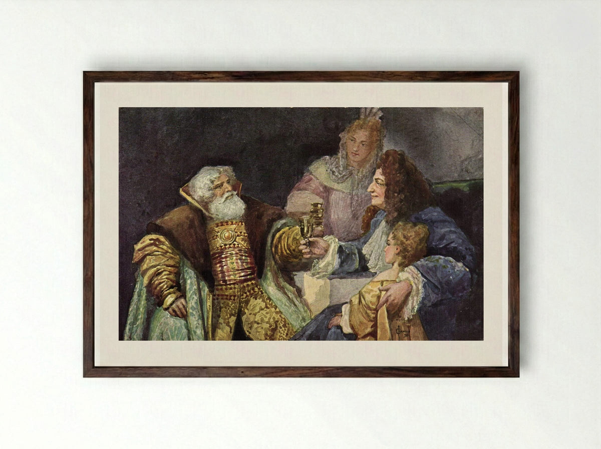 Visiting - Sergey Solomko - Framed Print Dark Wood