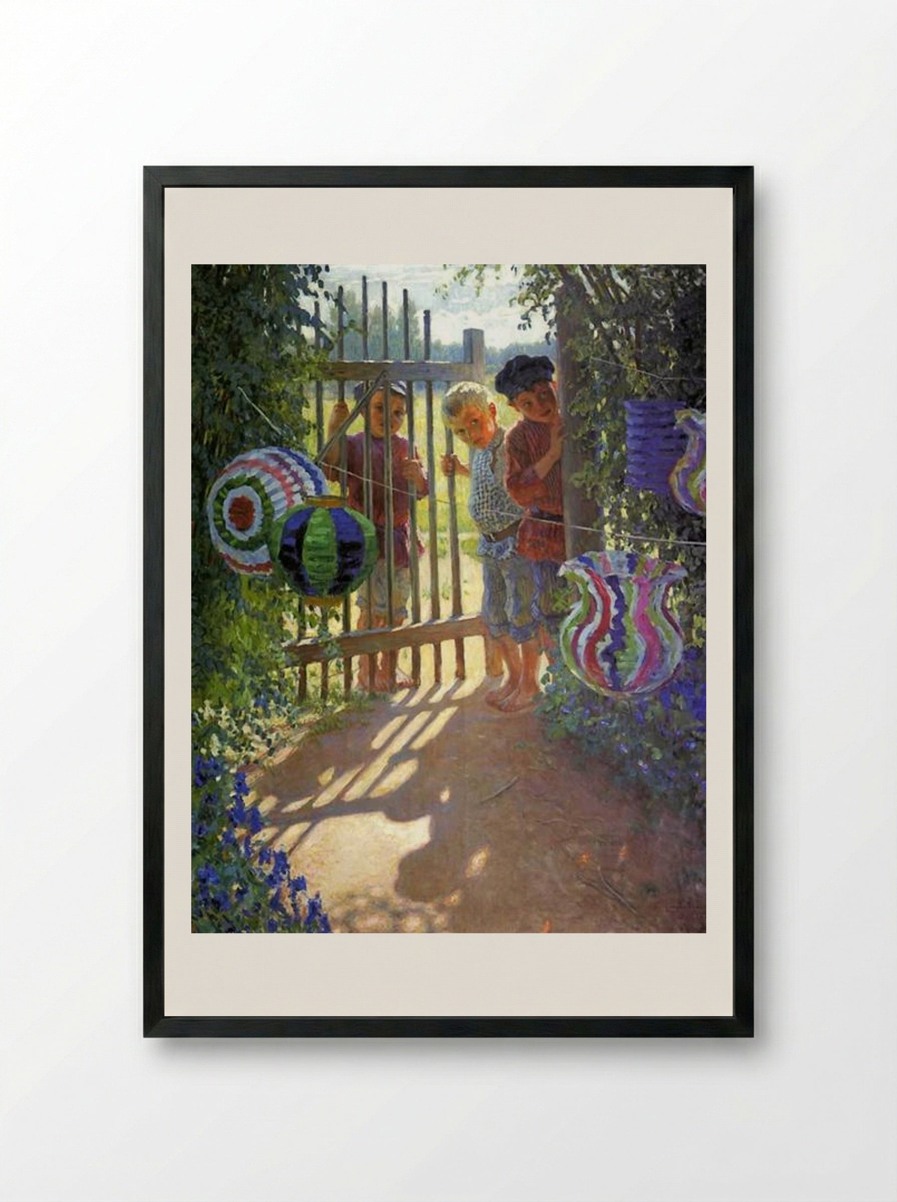 Visitors - Nikolay Bogdanov-Belsky - Framed Print Black