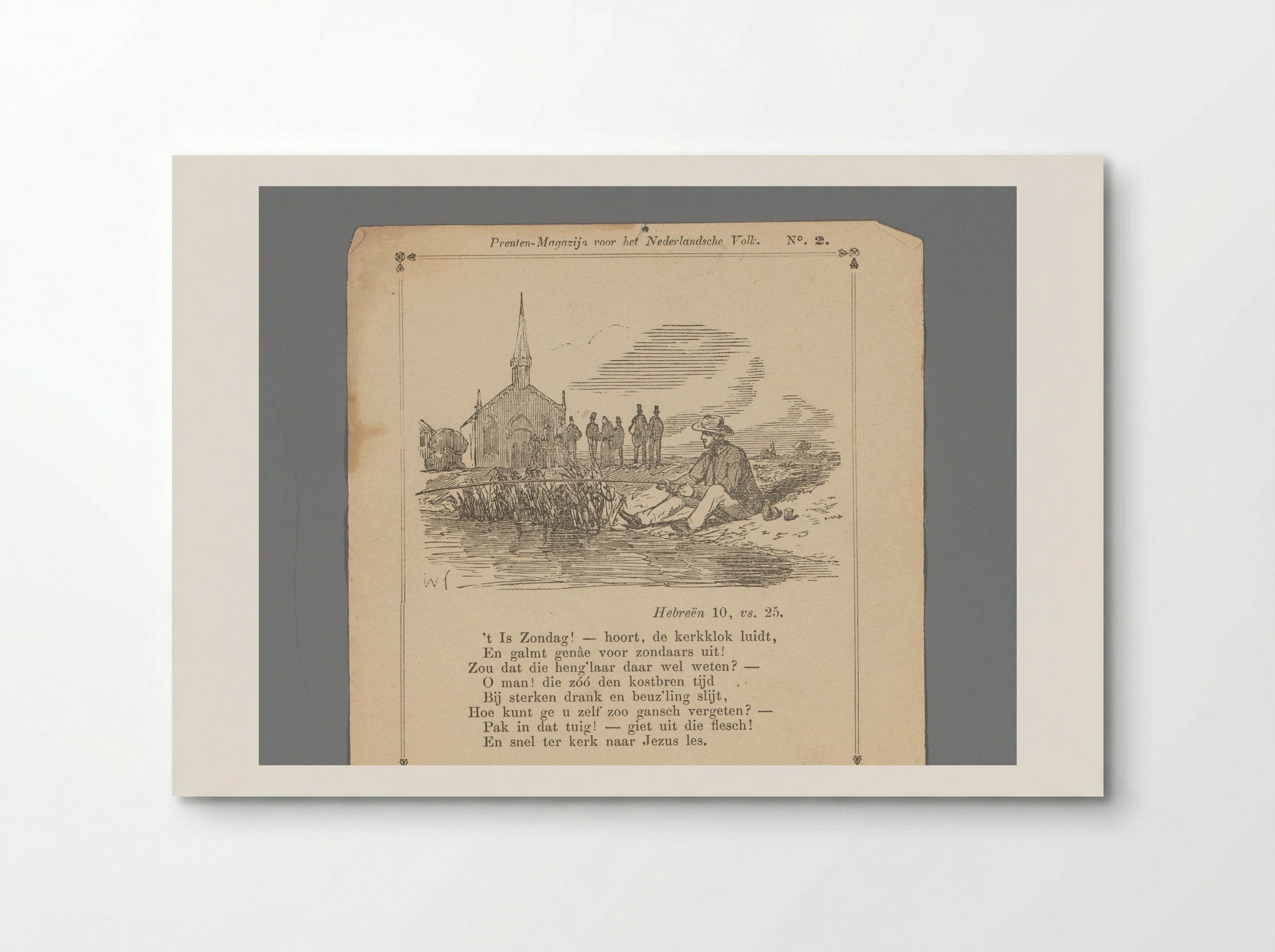 Vissende man bij een kerk op zondag - Isaac Weissenbruch - Poster