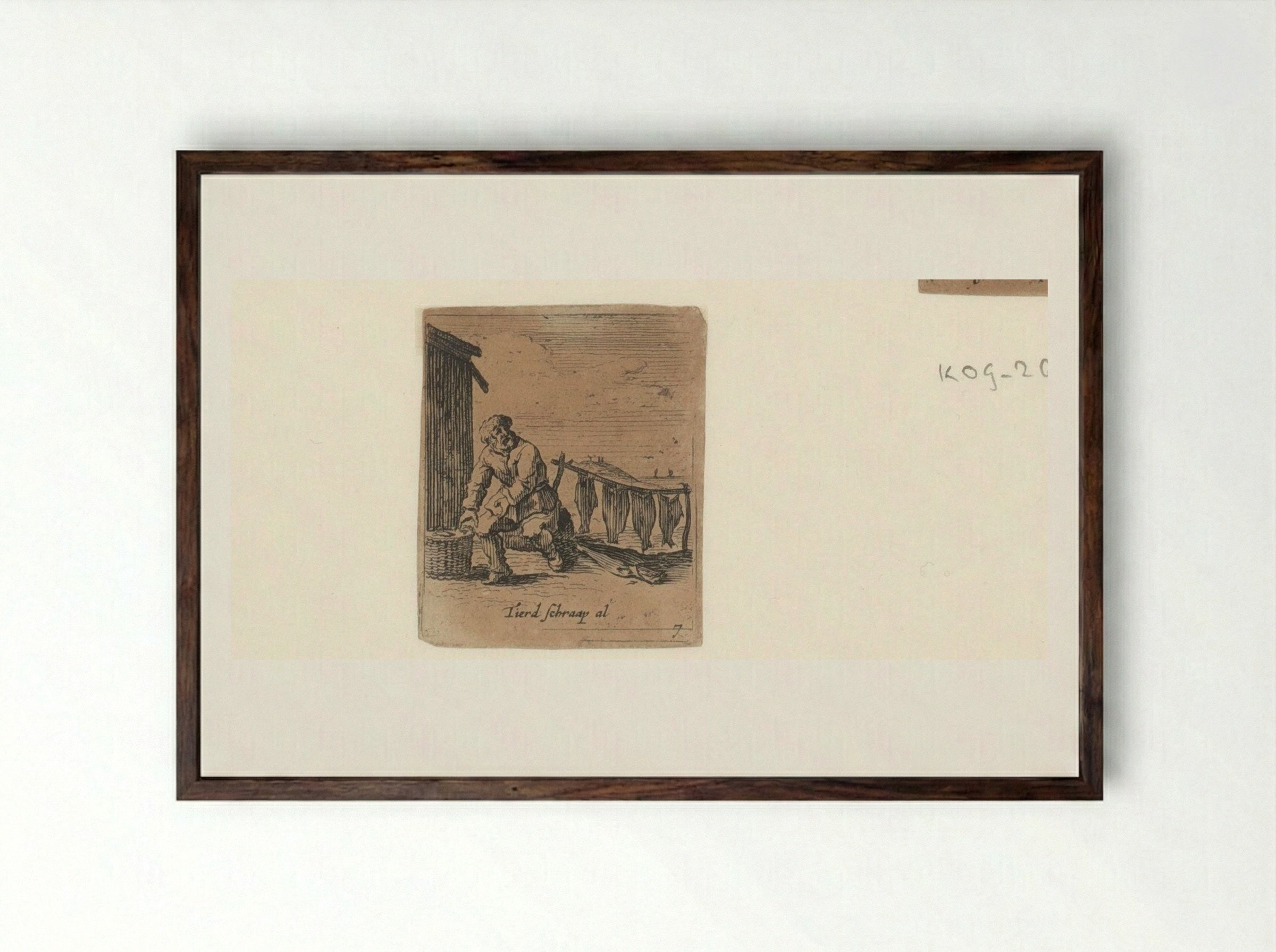 Visser (Fisherman) - Gillis van Scheyndel (I) - Framed Print Dark Wood
