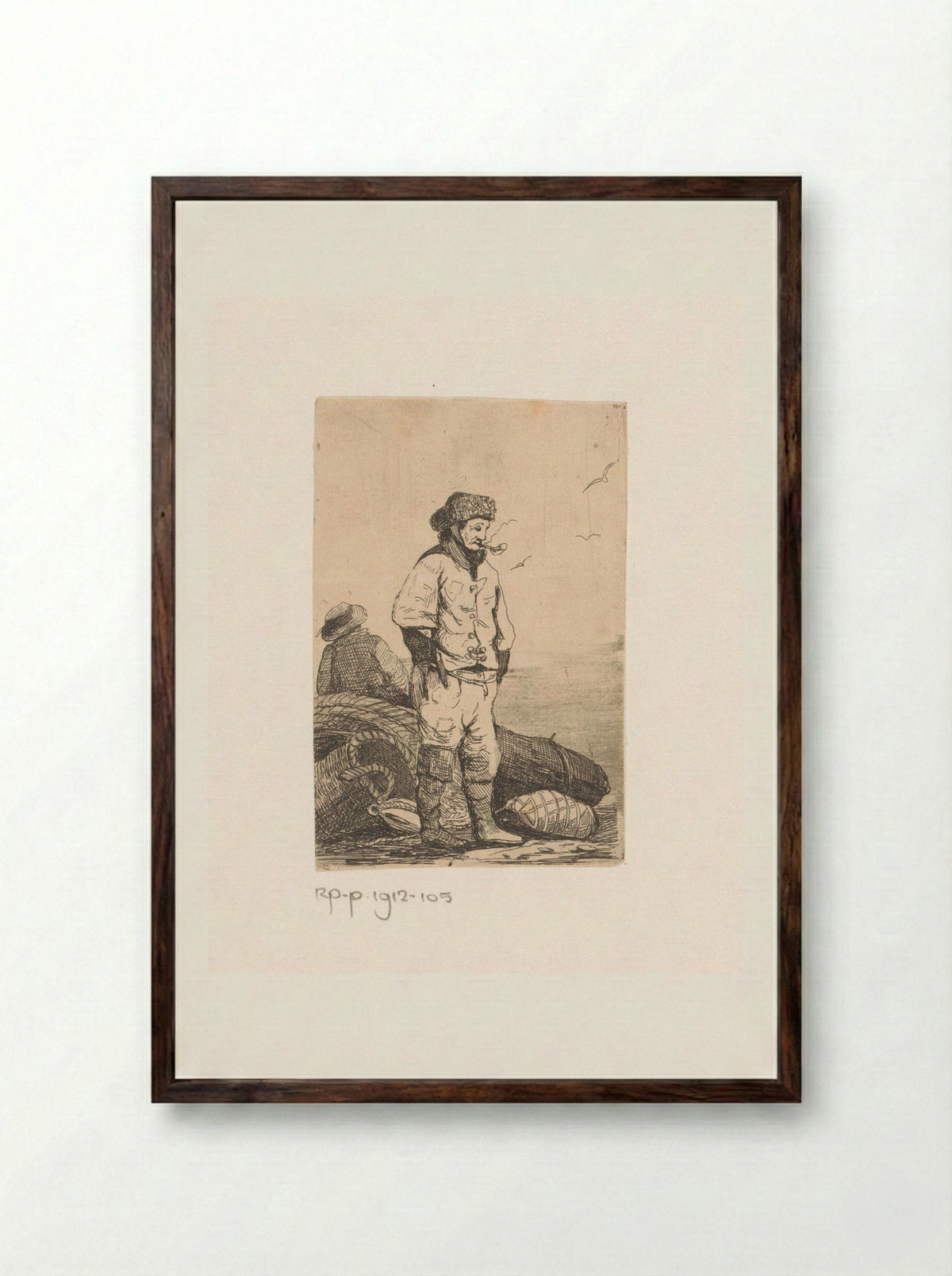 Visser uit Blankenberge - Egidius Linnig - Framed Print Dark Wood