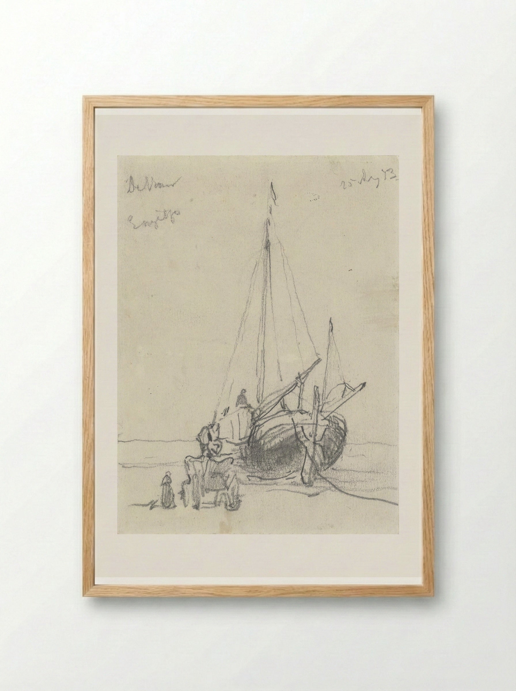 Vissersboot op het strand - Johannes Bosboom - Framed Print Wood