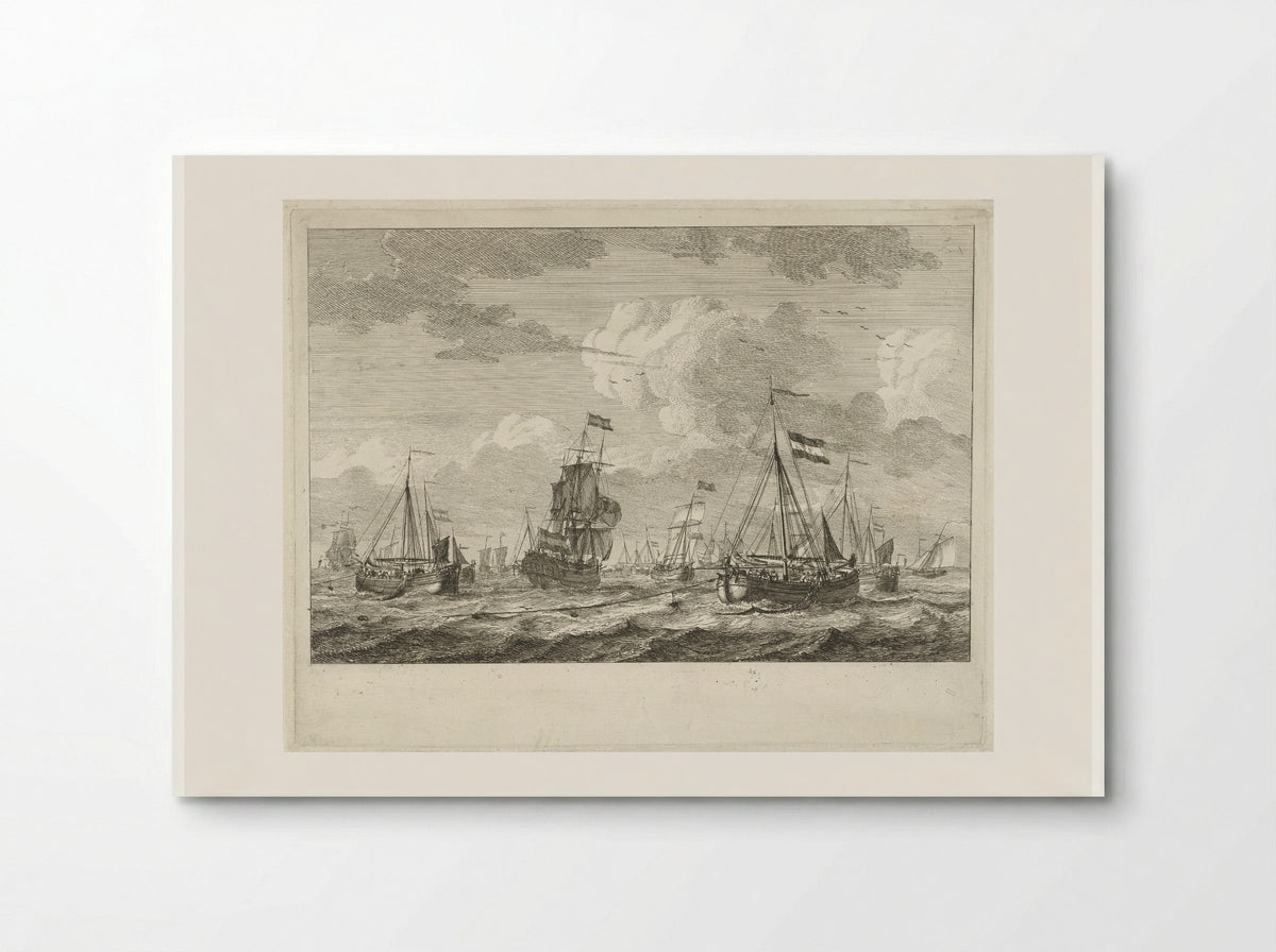 Vissersboten op open water - Gerrit Groenewegen - Poster