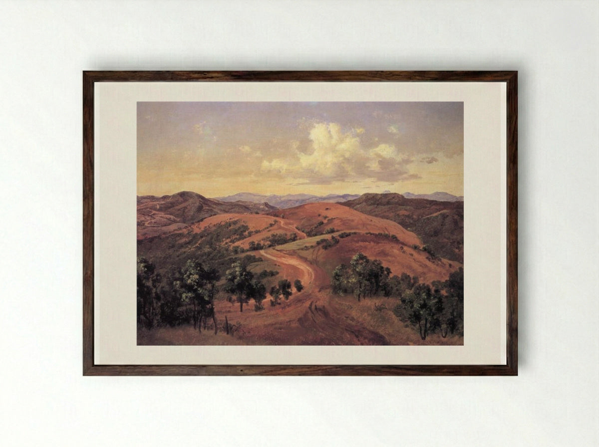 Vista de Carbonera - José María Velasco - Framed Print Dark Wood