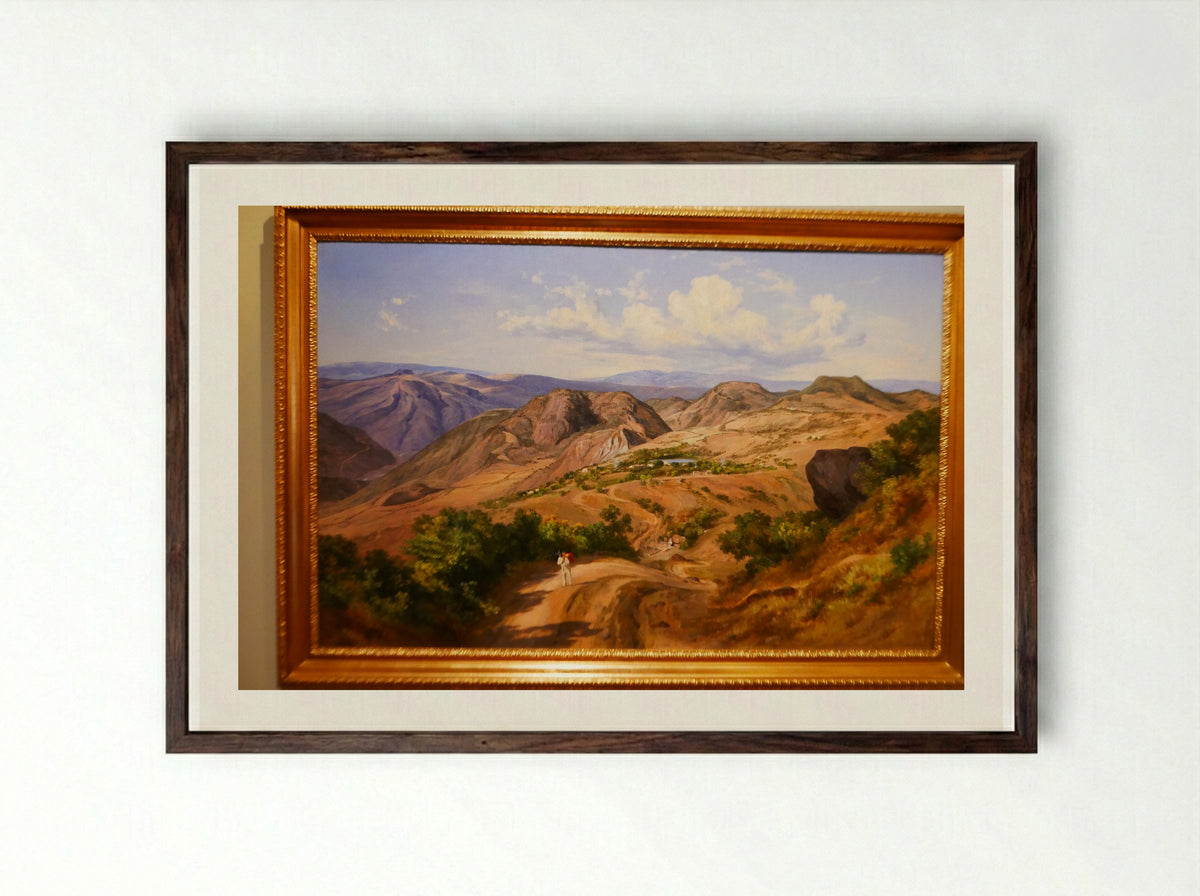 Vista de Guelatao - José María Velasco - Framed Print Dark Wood