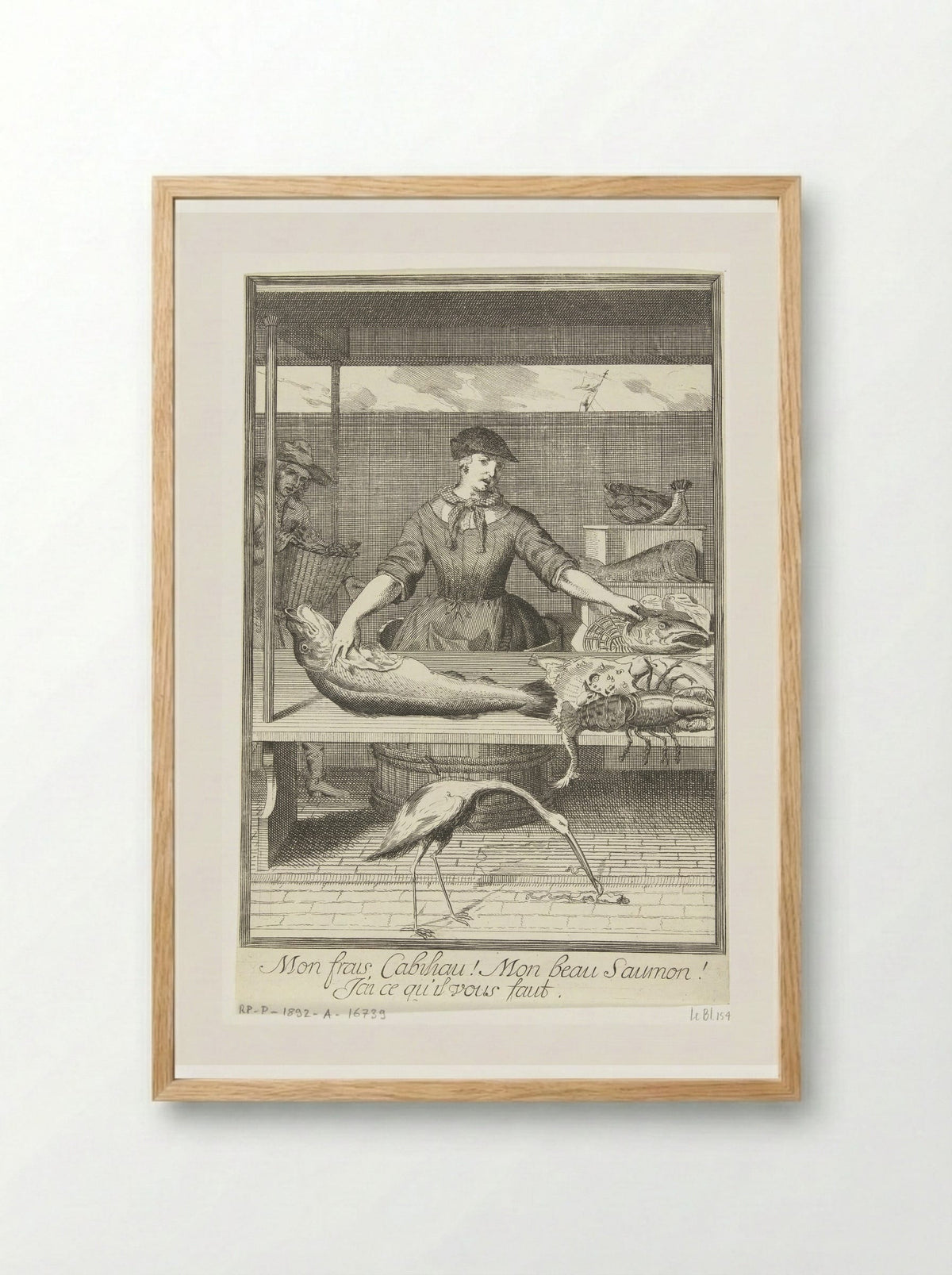 Visverkoopster (Fish Seller) - Pieter van den Berge - Framed Print Wood