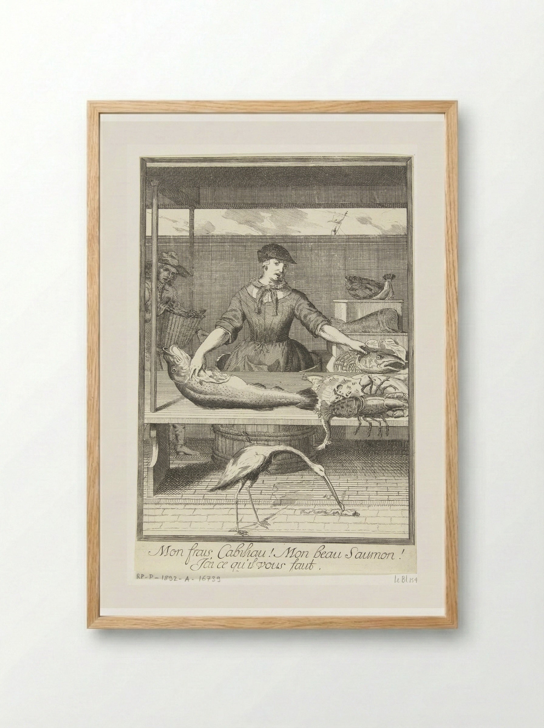 Visverkoopster (Fish Seller) - Pieter van den Berge - Framed Print Wood