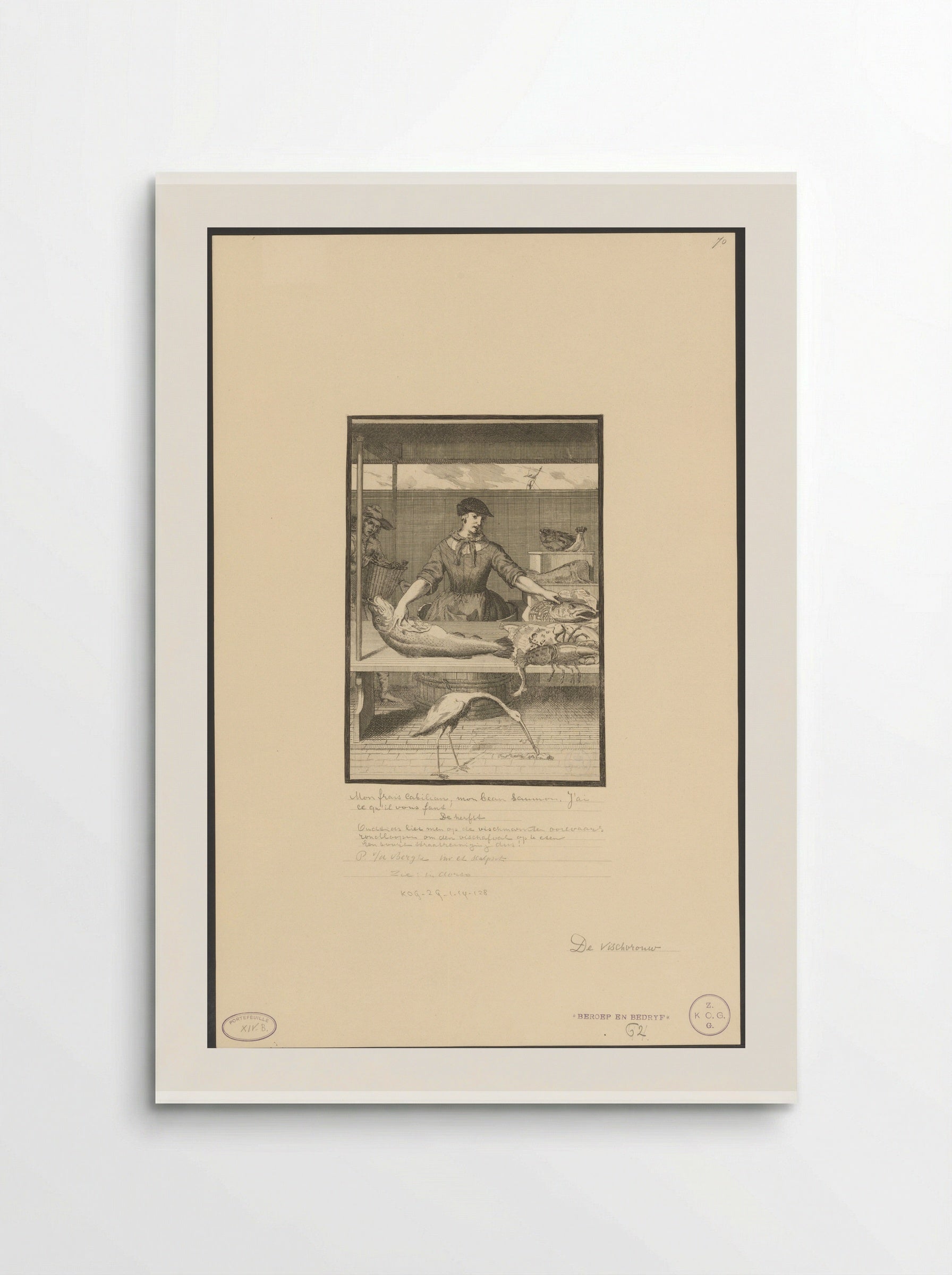 Visvrouw op de markt - Pieter van den Berge - Poster