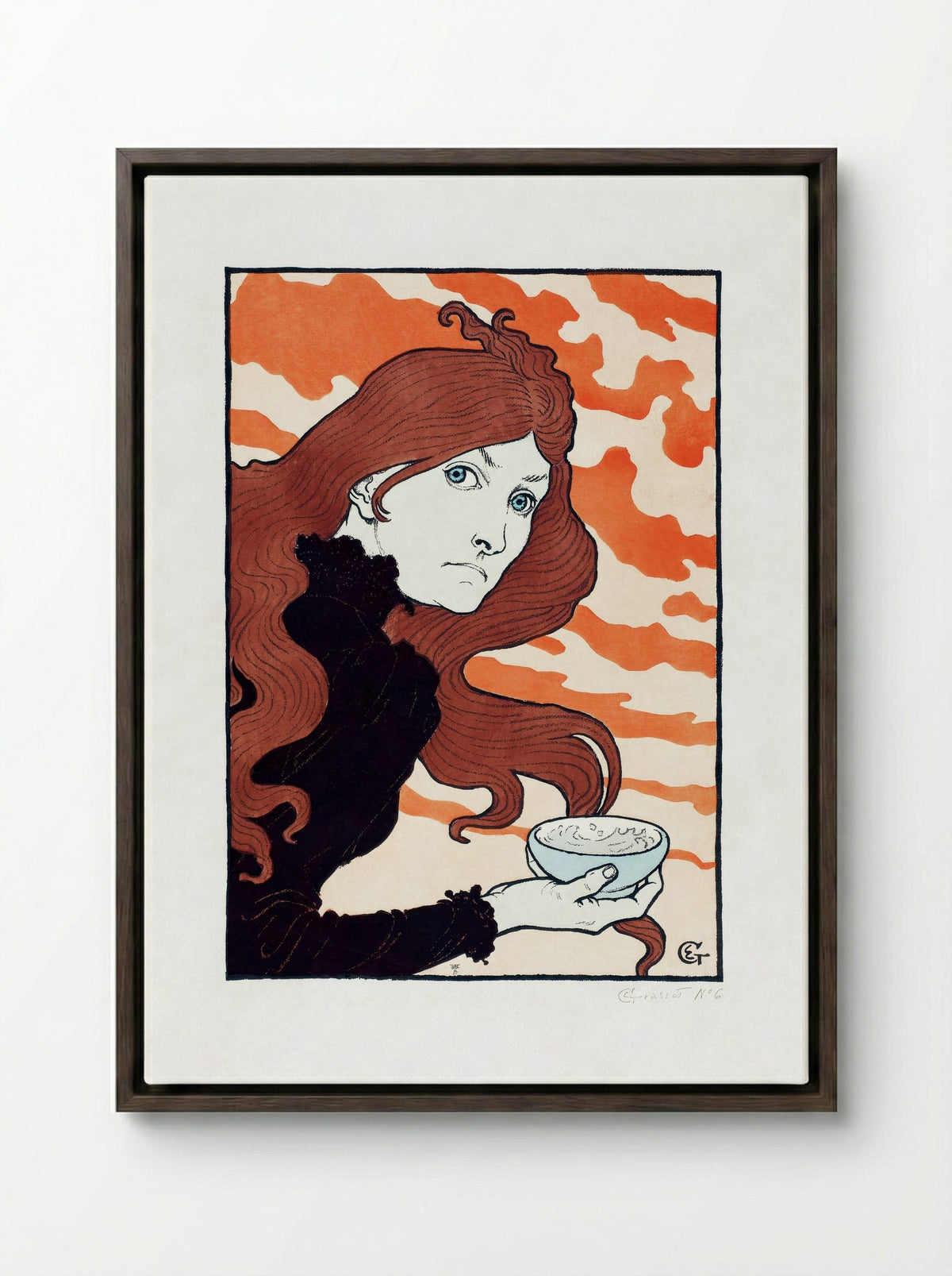 Vitrioleuse (The Acid Thrower) - Eugène Grasset - Framed Canvas Dark Wood