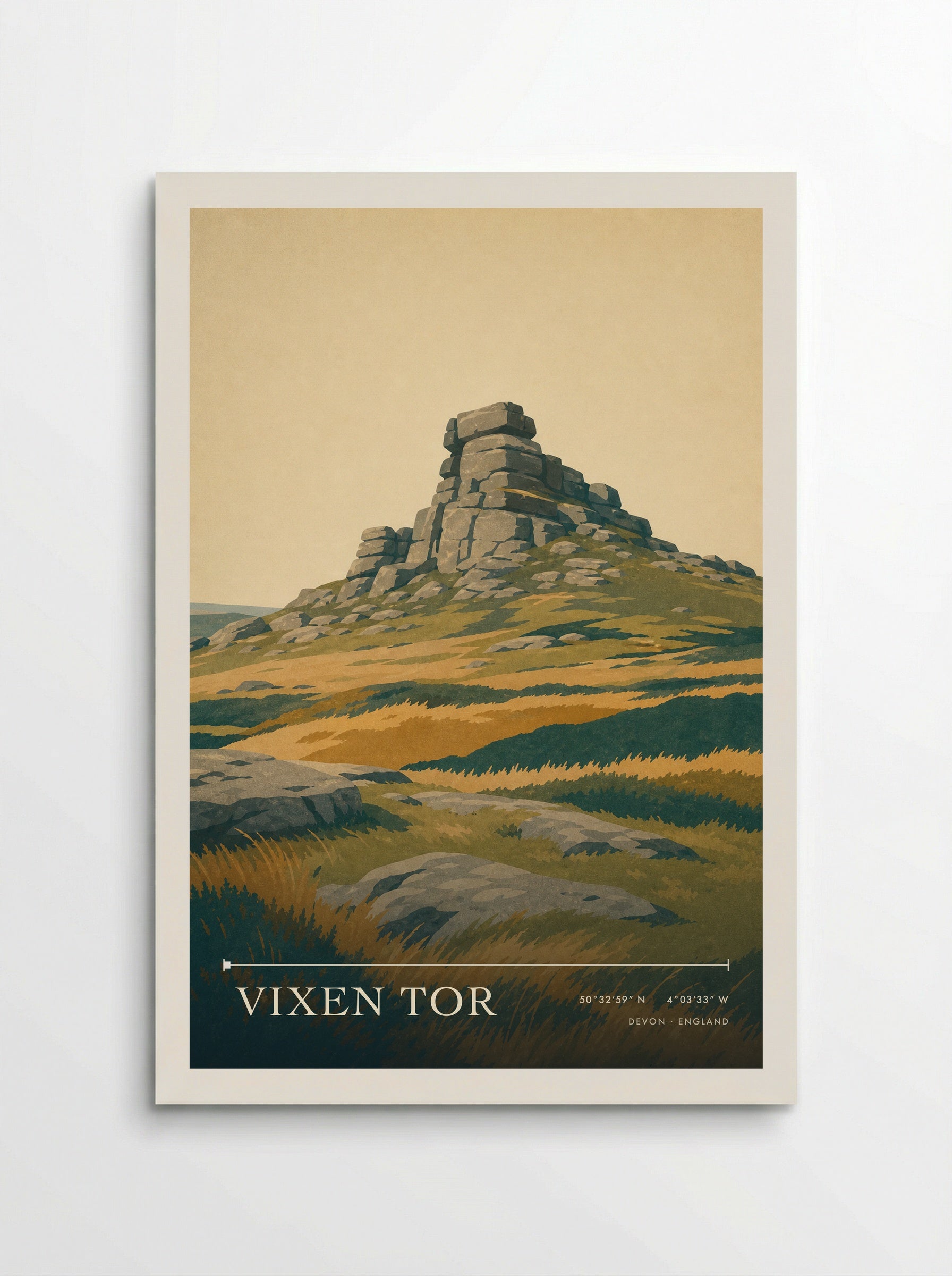 Vixen Tor Devon England Travel Poster - Poster