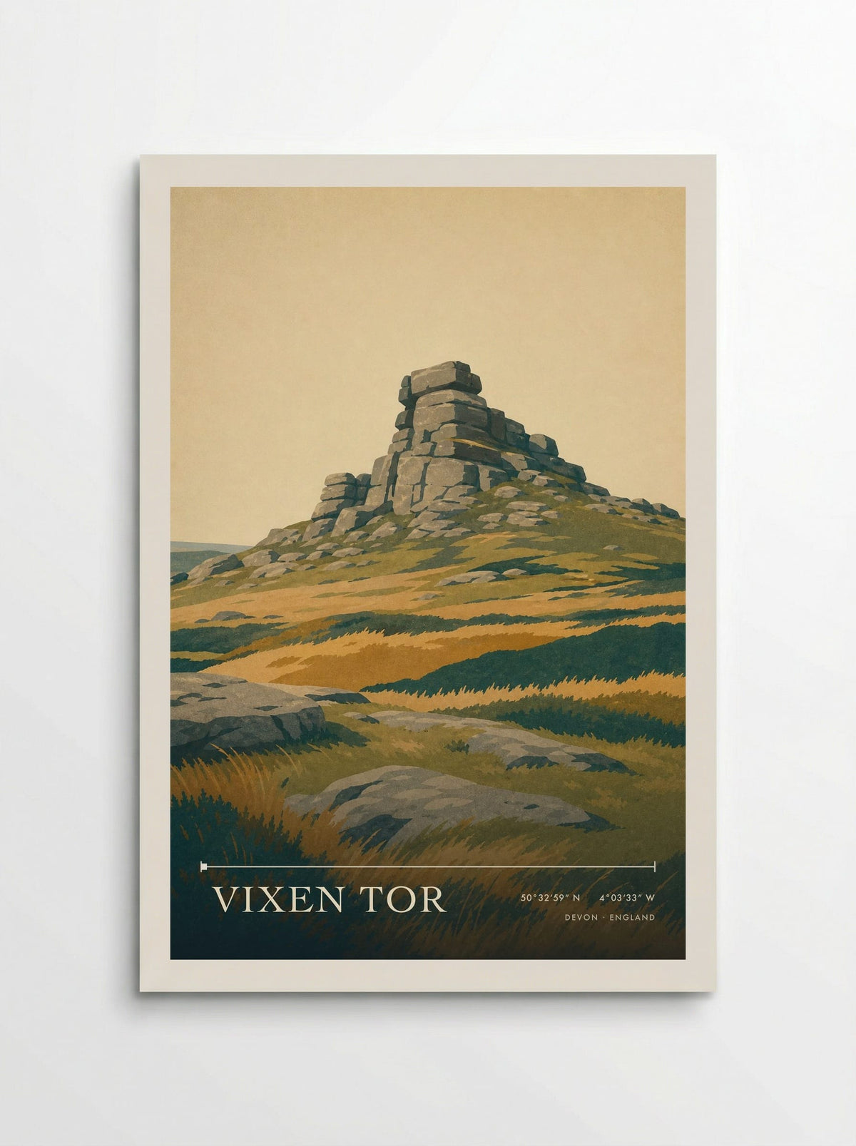 Vixen Tor Devon England Travel Poster - Poster