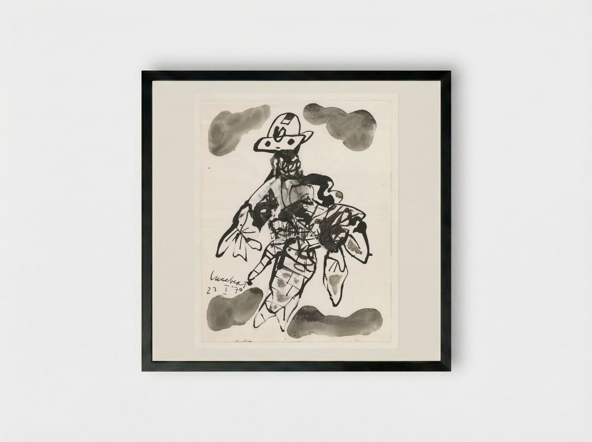 Vliegend fantasiewezen - Lucebert - Framed Print Black