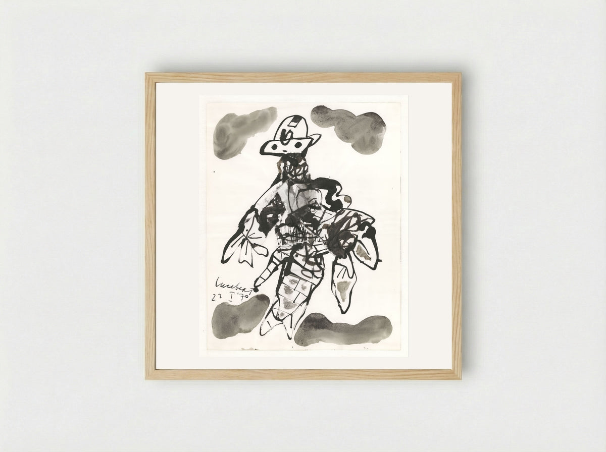 Vliegend fantasiewezen - Lucebert - Framed Print Wood