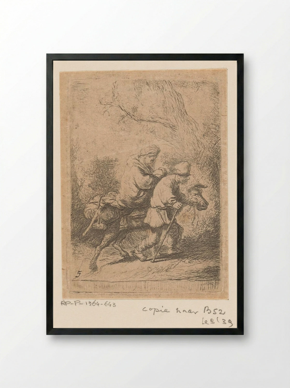 Vlucht naar Egypte - Claude Henri Watelet - Framed Print Black
