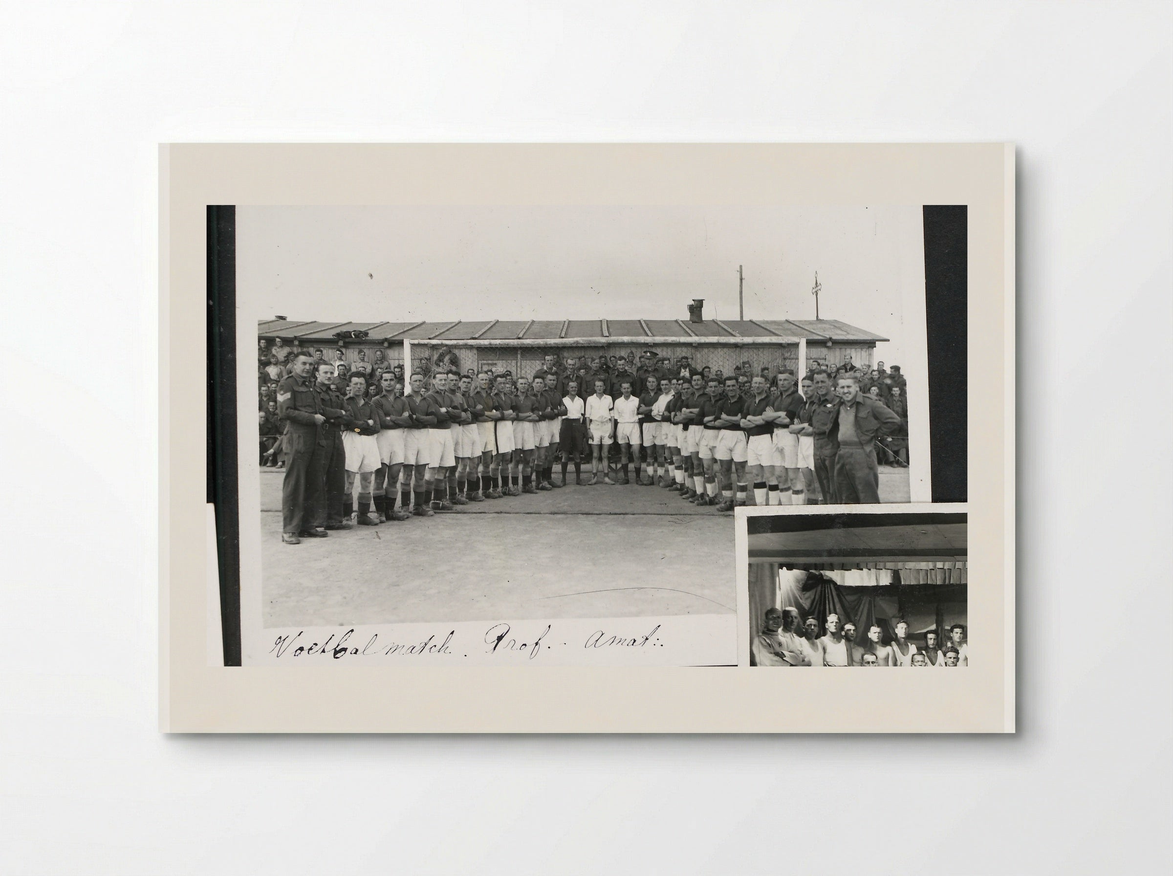 Voetbal match. Prof. - Amat. / V.T. groep - Dick W.B. van Maarseveen - Poster