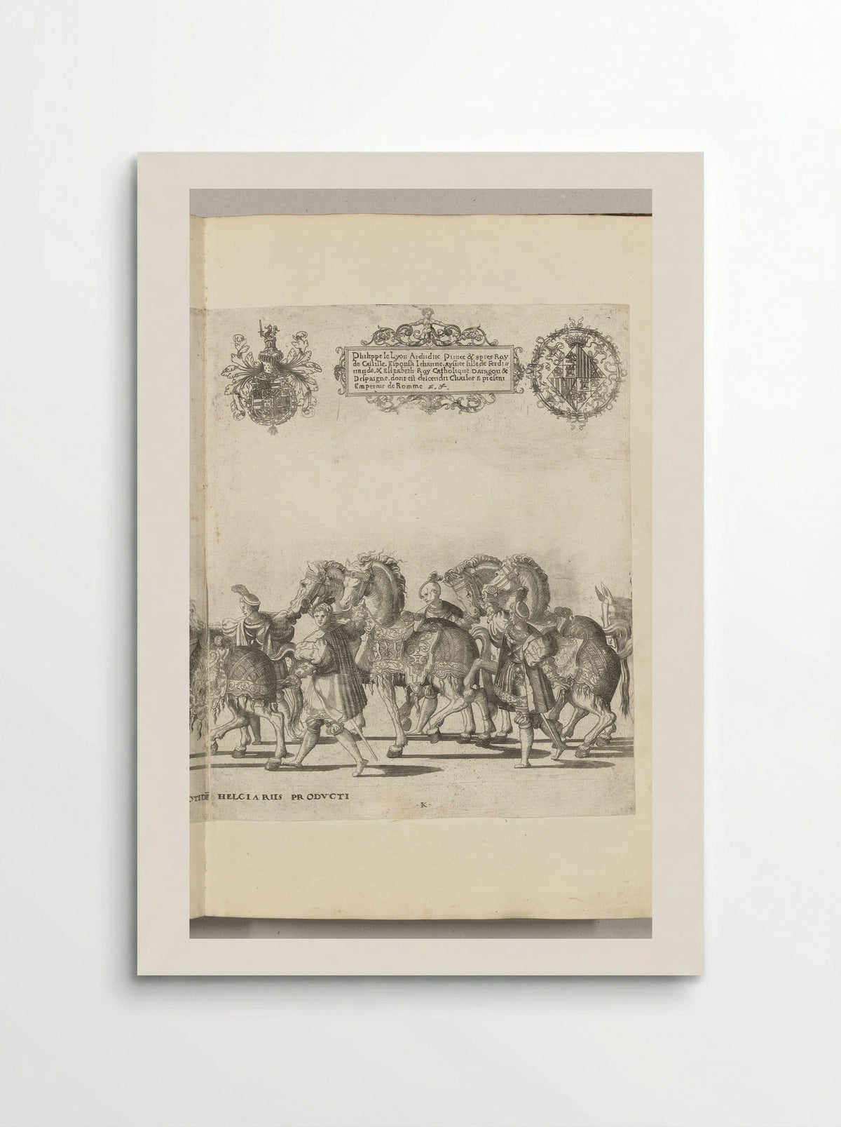 Voetknechten met paarden, plaat K - Nicolaas Hogenberg - Poster
