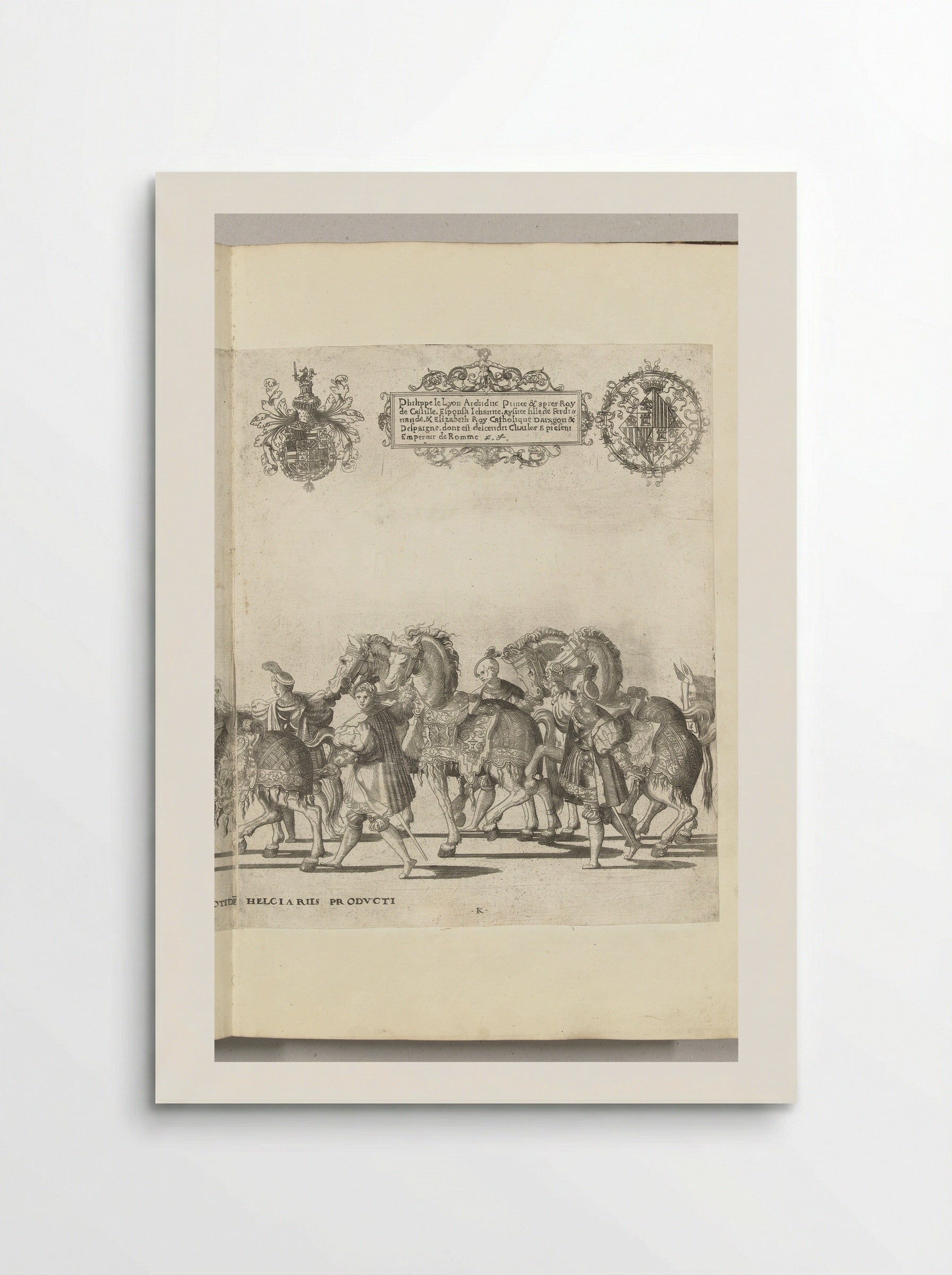 Voetknechten met paarden, plaat K - Nicolaas Hogenberg - Poster