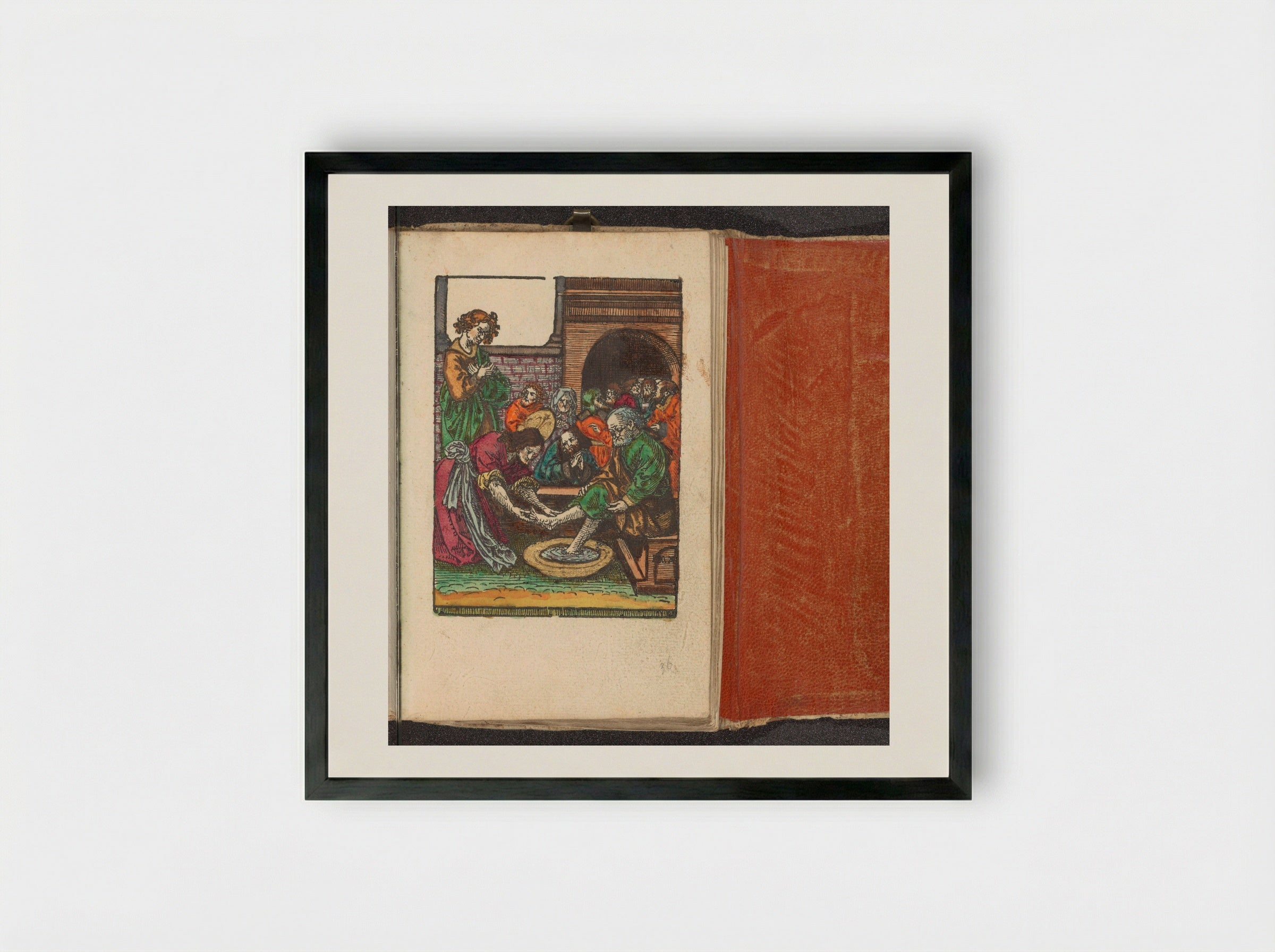 Voetwassing van Petrus - Doen Pietersz. - Framed Print Black