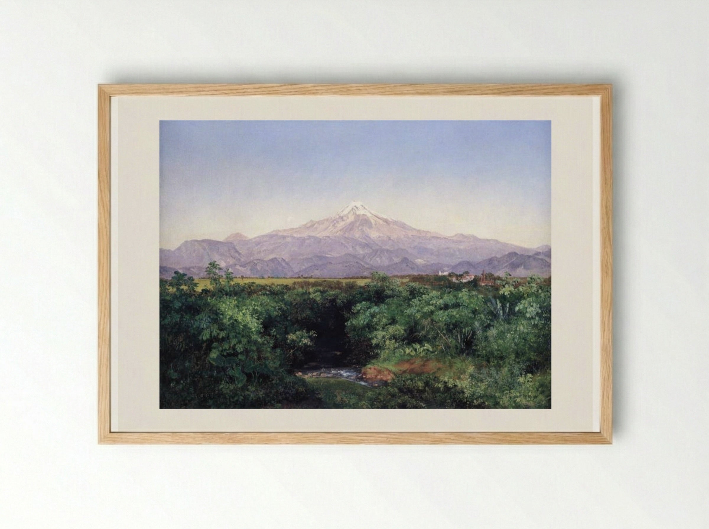 Volcán de Orizaba desde la Hacienda de San Miguelito - José María Velasco - Framed Print Wood