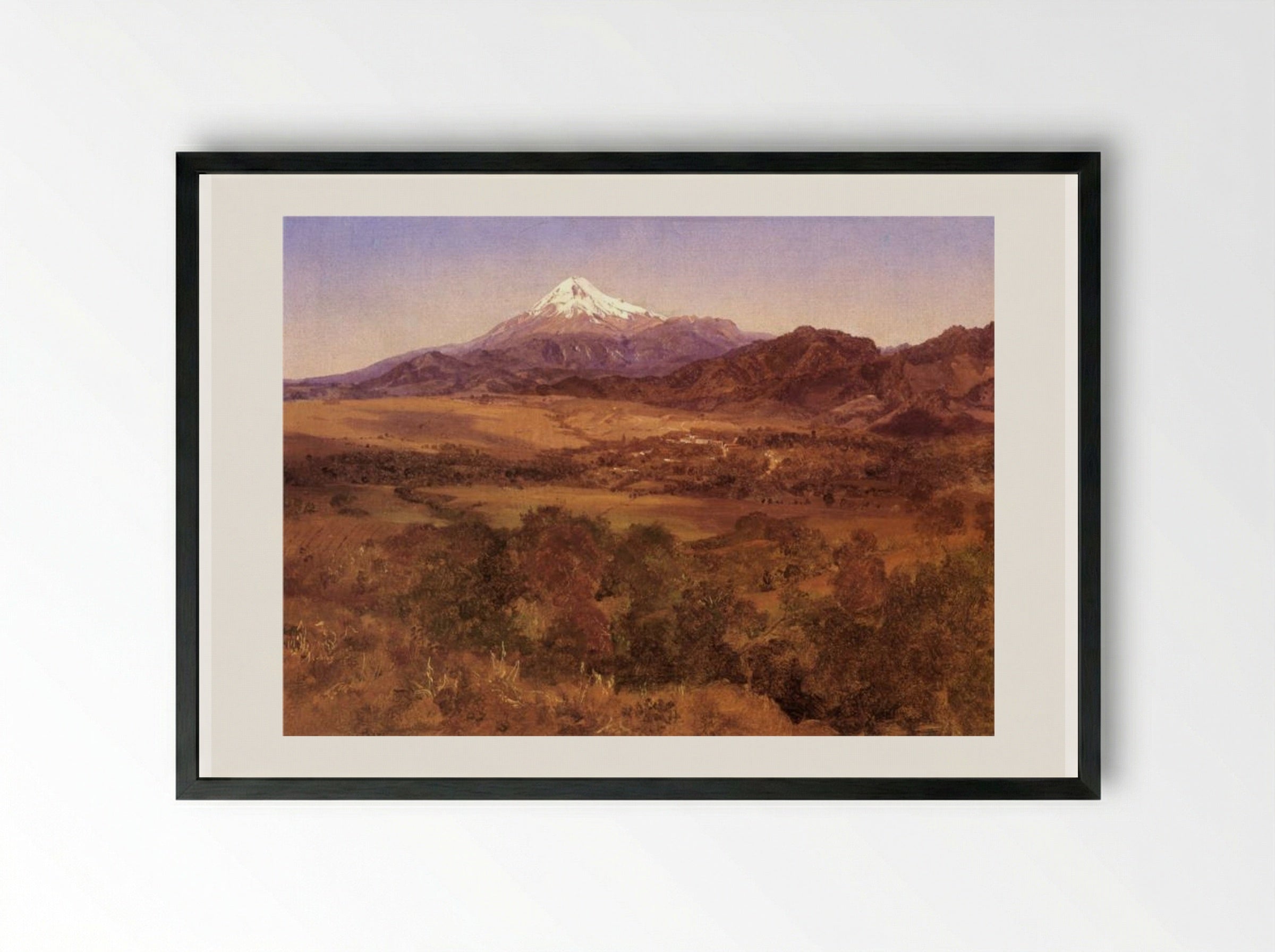 Volcán de Orizaba - José María Velasco - Framed Print Black