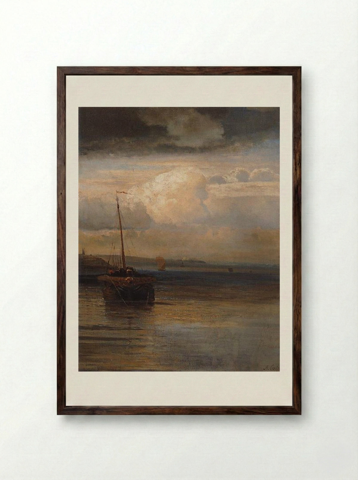 Volga - Aleksey Savrasov - Framed Print Dark Wood
